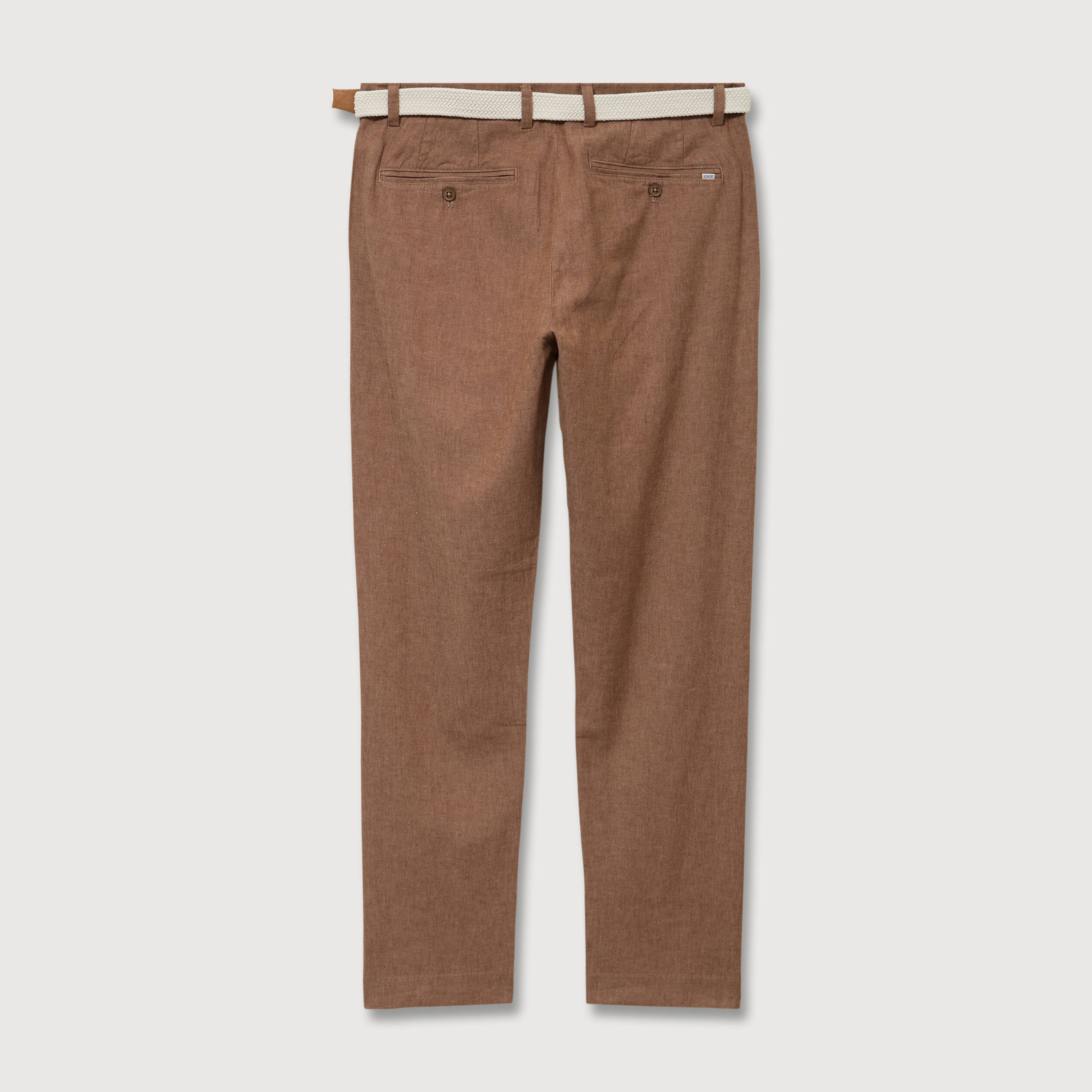 Chino coupe droite longueur 32 marron homme