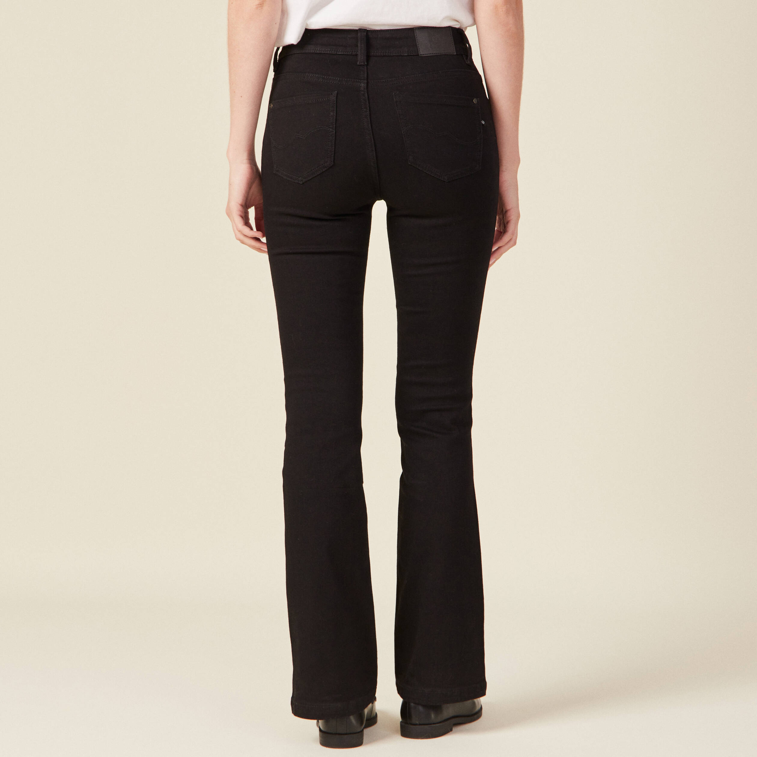 Jeans bootcut denim noir femme