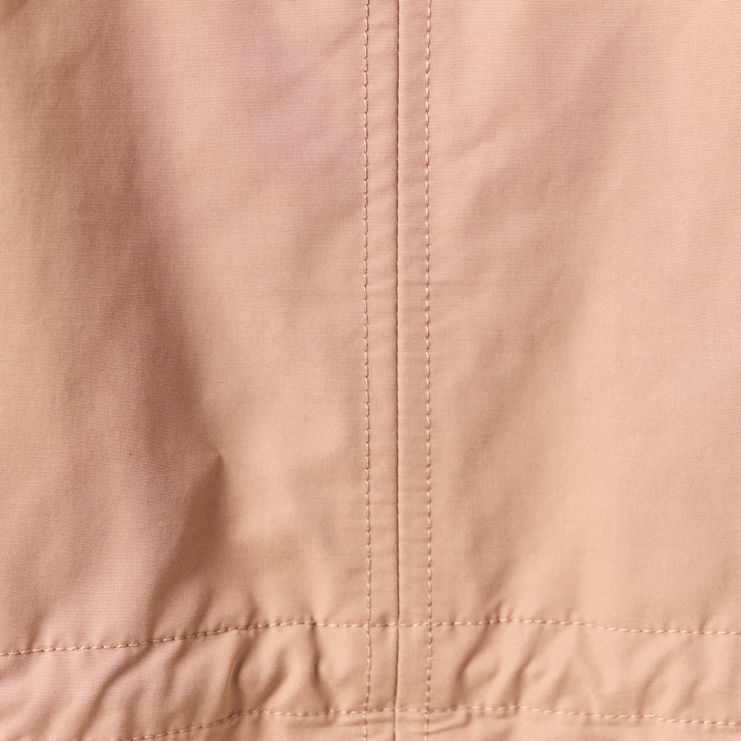 Parka longue droite d&eacute;perlante &agrave; capuche marron clair femme