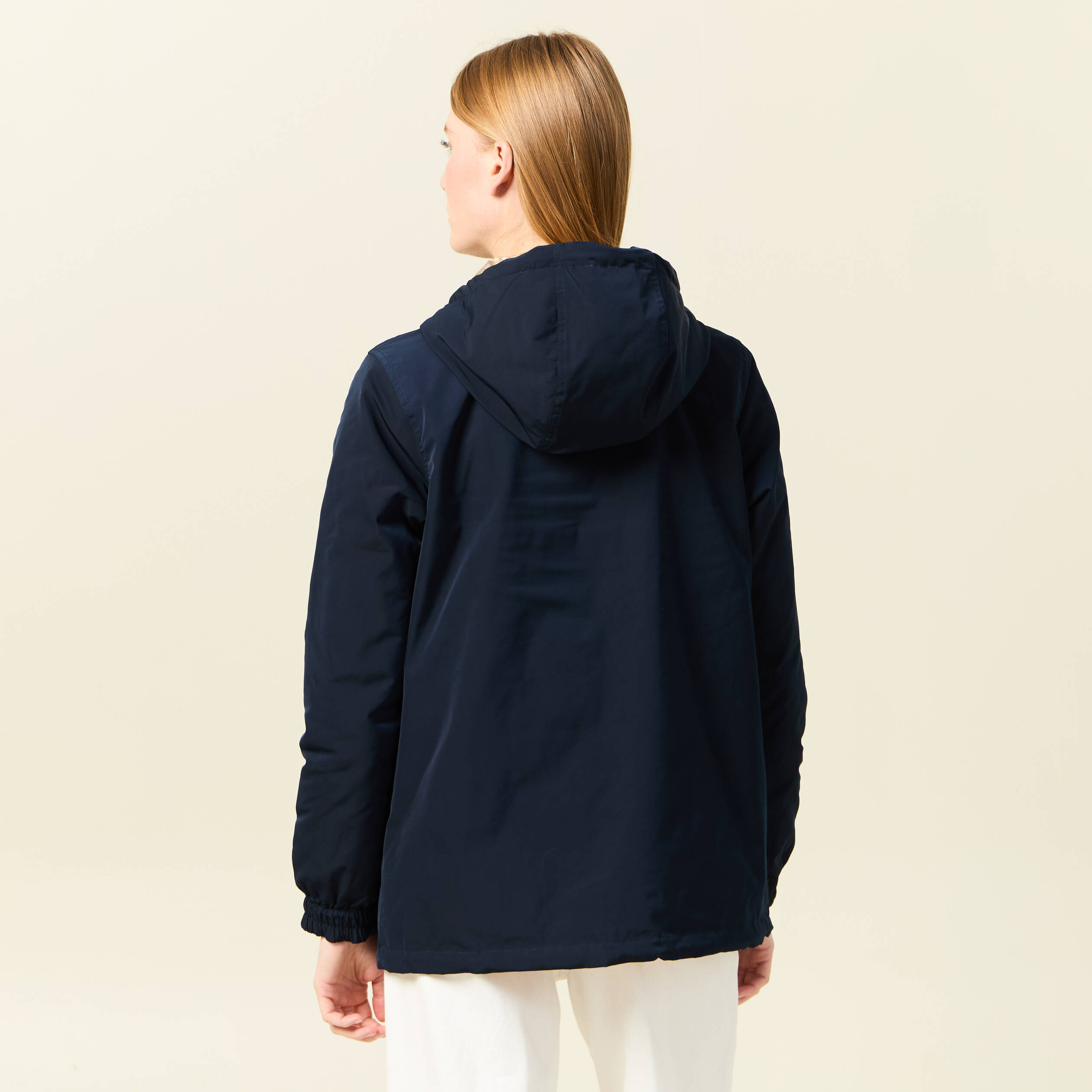 Parka r&eacute;versible &agrave; capuche bleu marine femme