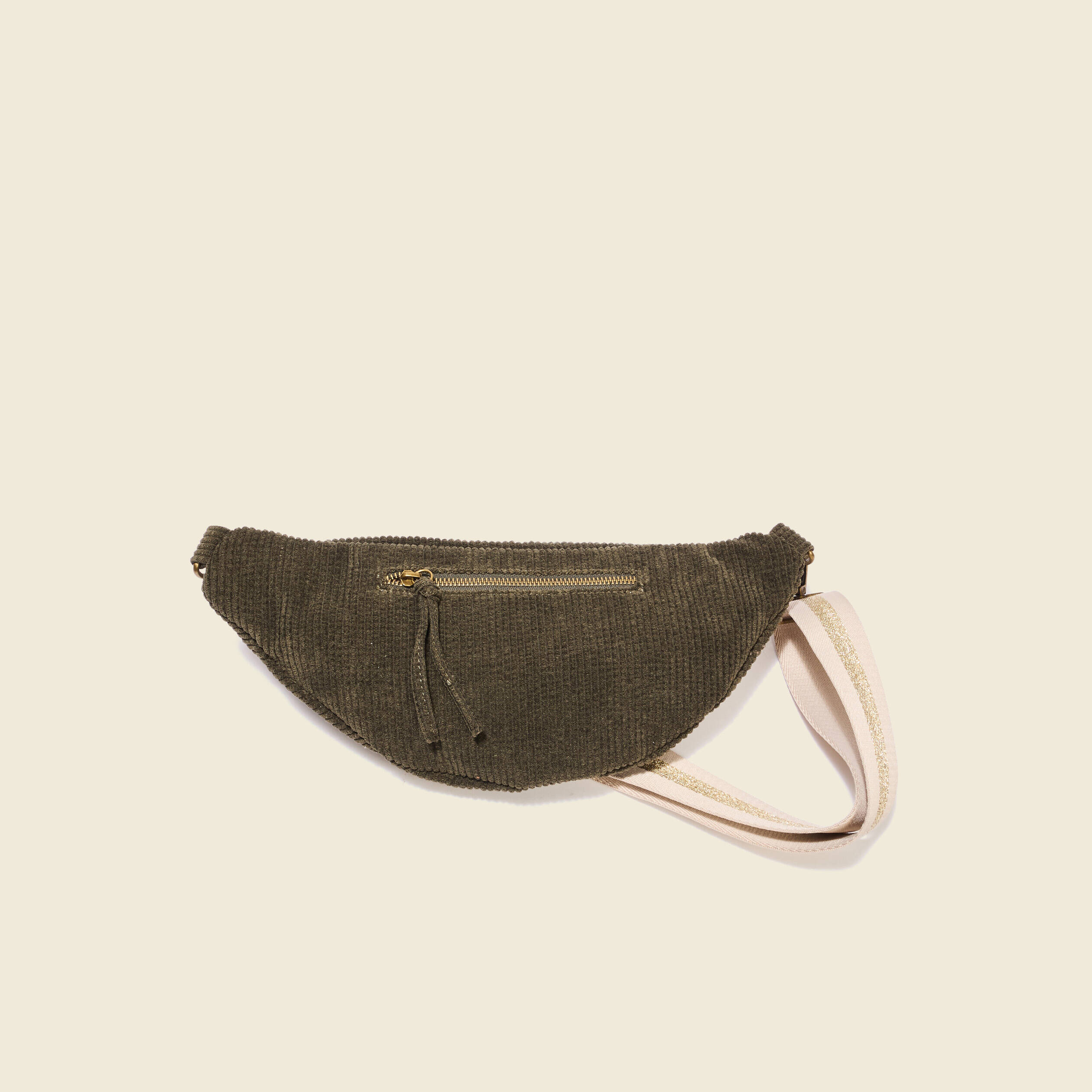 Sac Banane Velours Côtelé Femme - Forme Demi-lune, Sangle Réglable