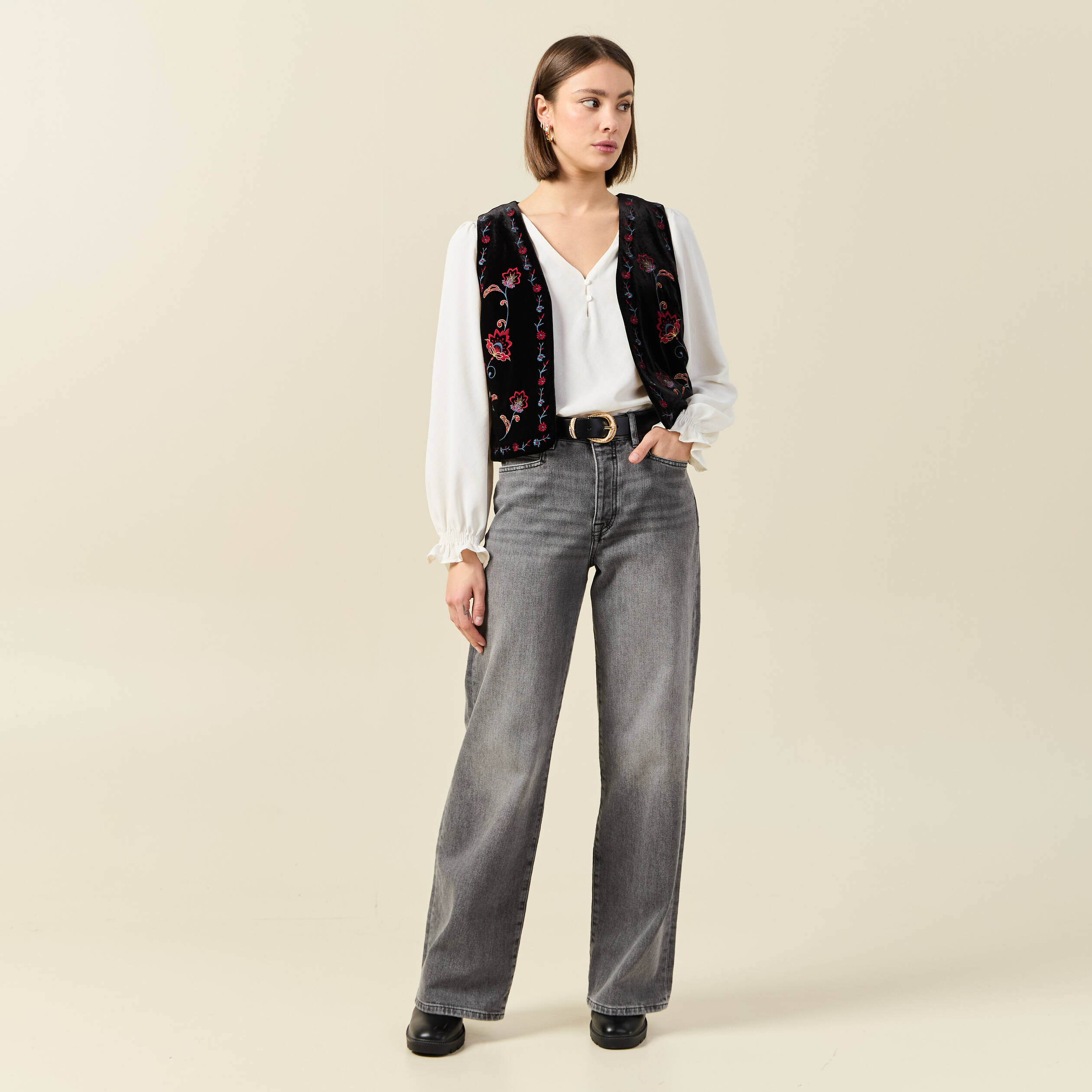 blouse manches longues ecru femme Blouse manches longues ecru femme