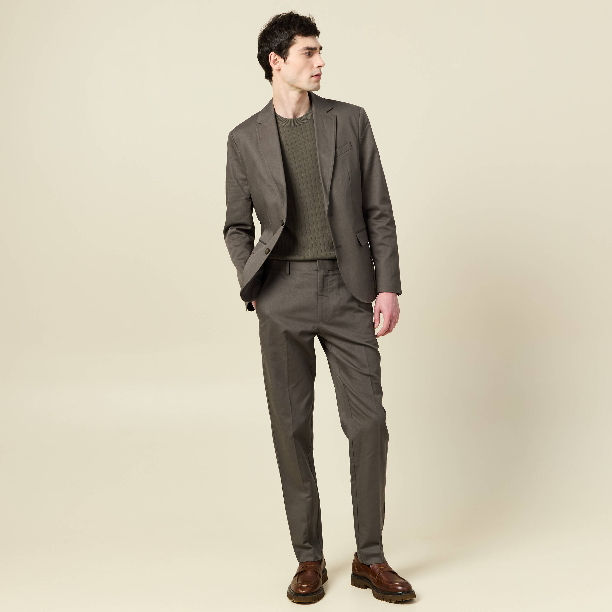 Pantalon chino vert fonc&eacute; homme