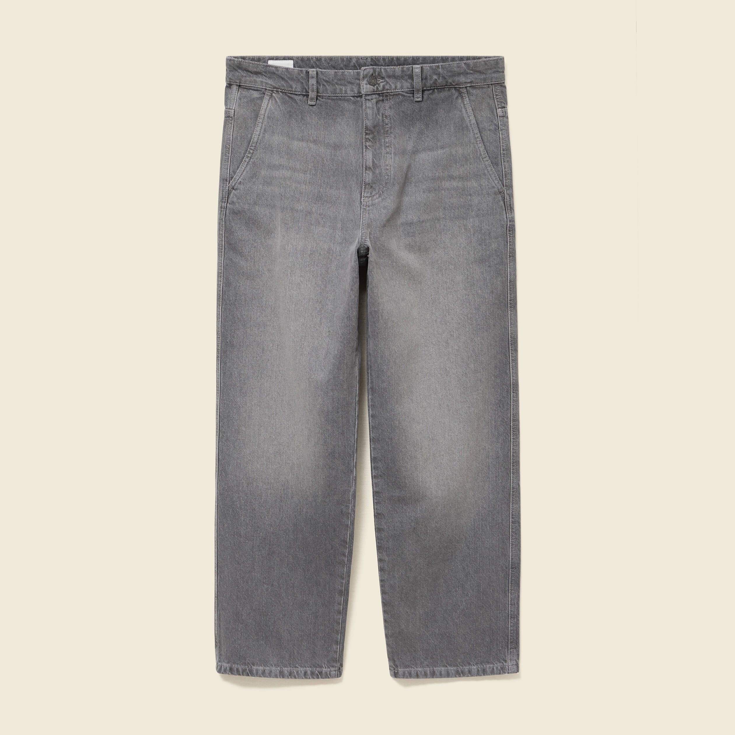 Jeans loose longueur 32 en coton denim gris homme