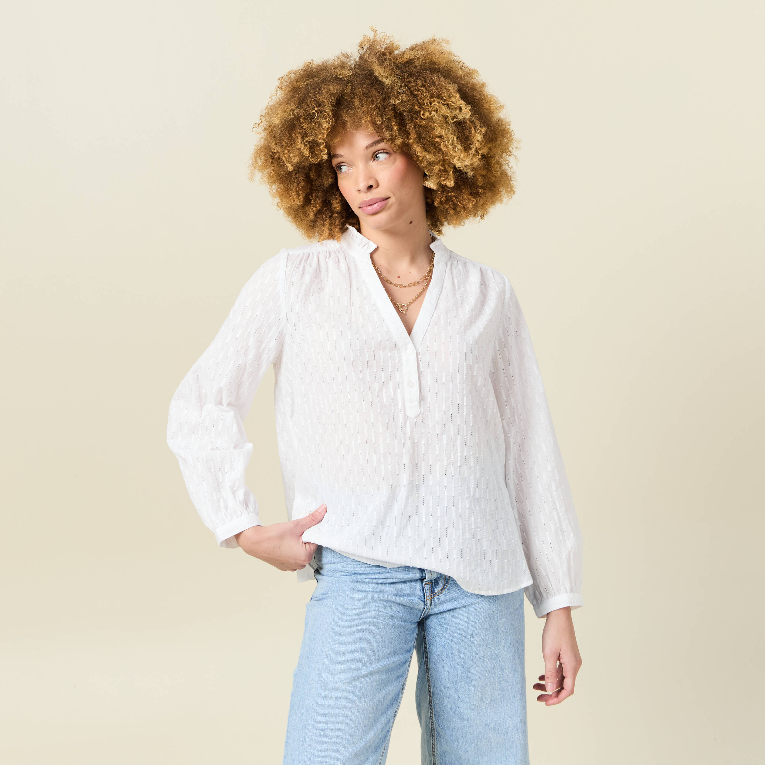 blouse manches longues blanc femme Blouse manches longues blanc femme