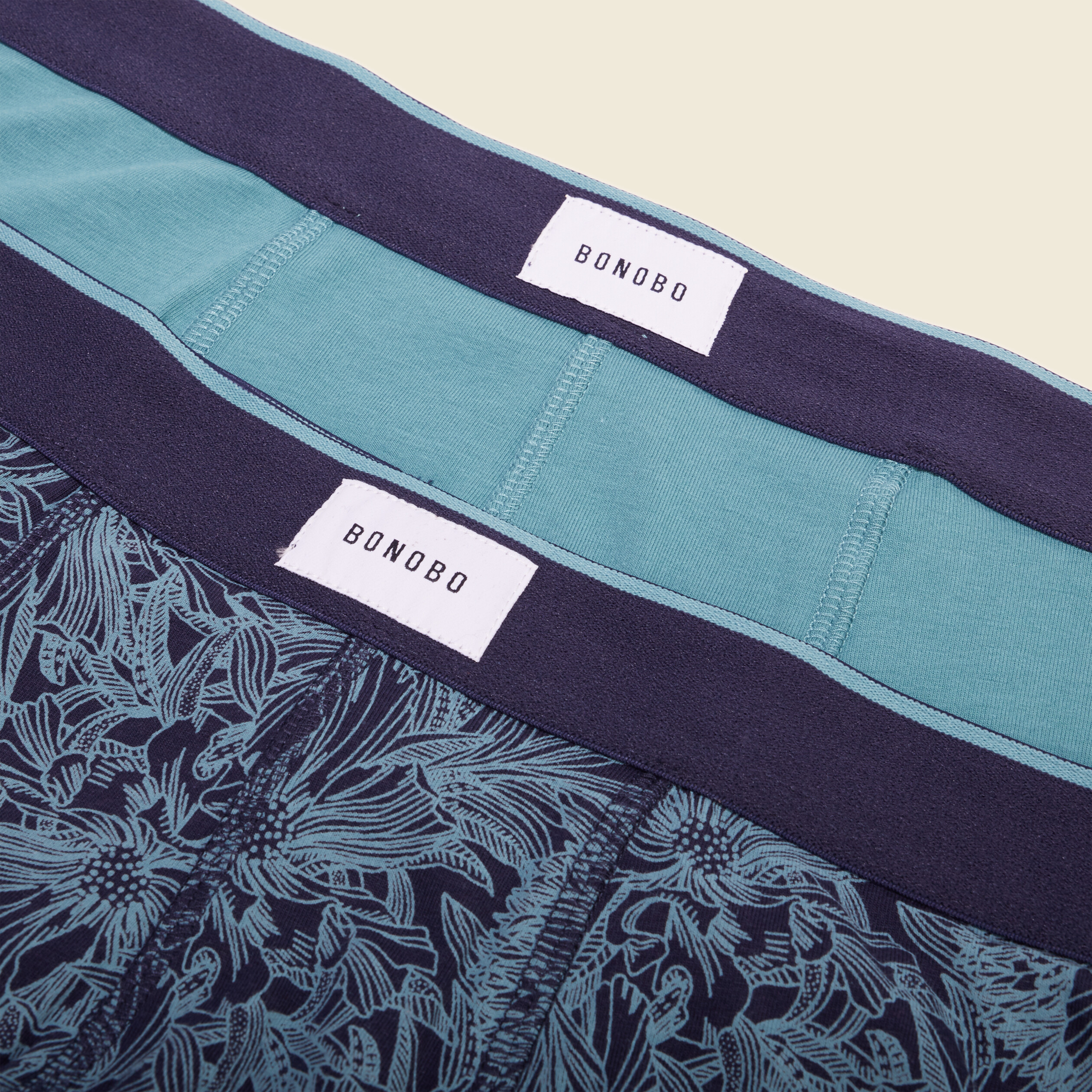 Lot 2 boxers bleu p&eacute;trole homme