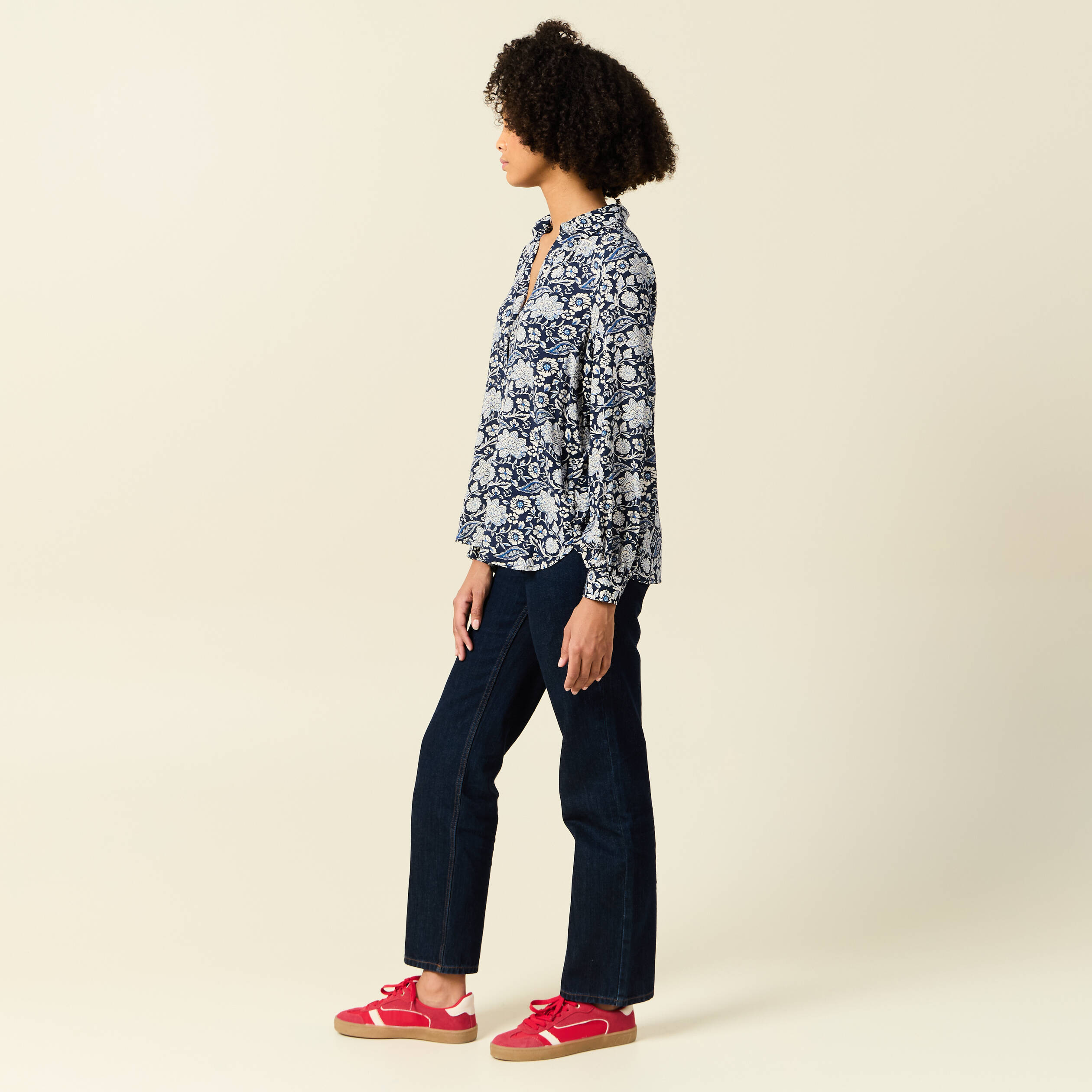 chemise manches longues fluide bleu marine femme Chemise manches longues fluide bleu marine femme