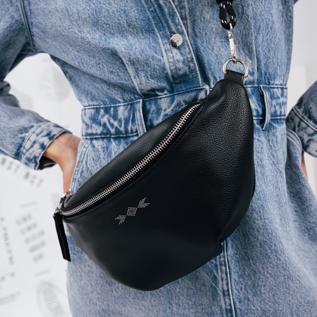 sac banane simili cuir noir femme Sac banane simili cuir noir femme