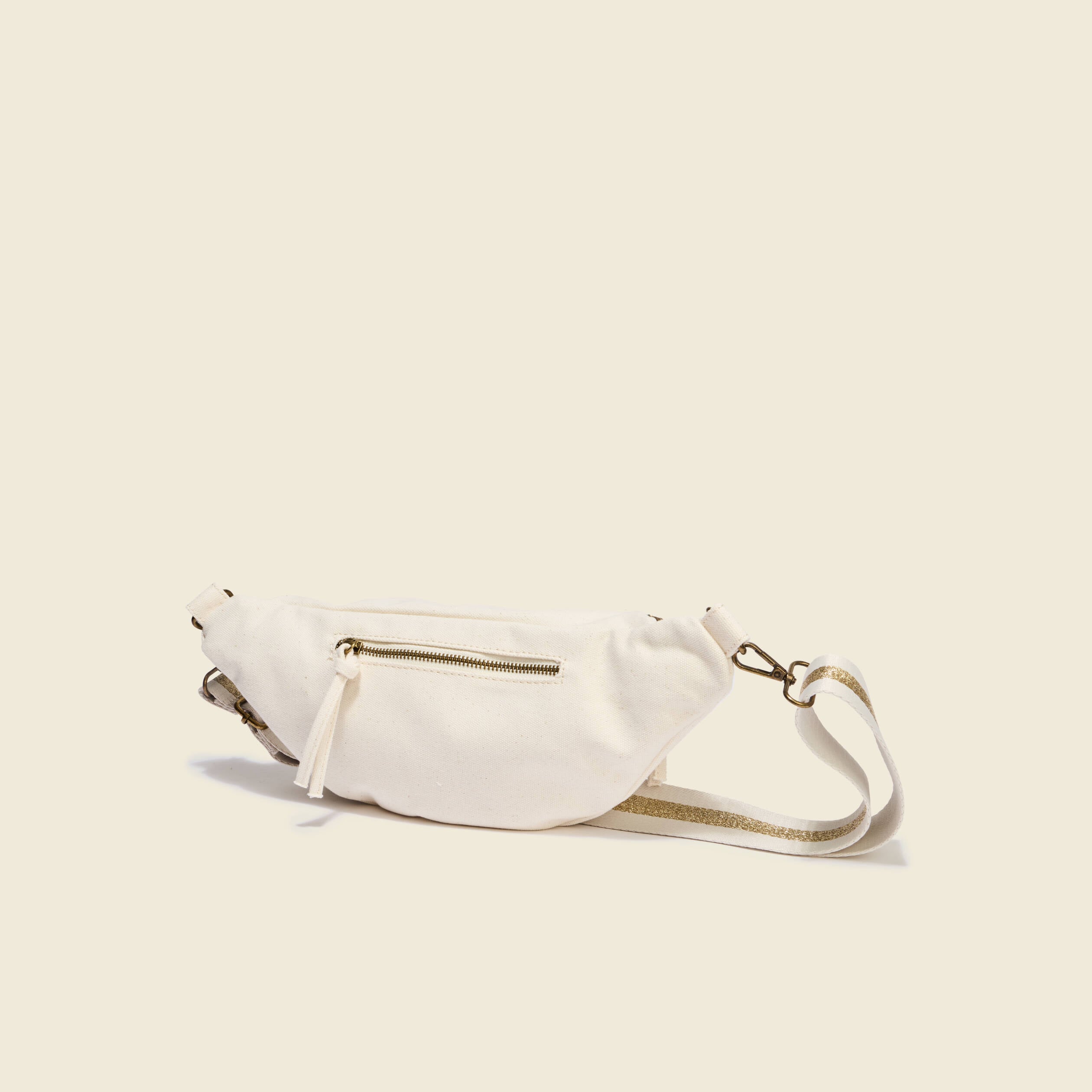 Banane coton sac bandouli&egrave;re ivoire femme
