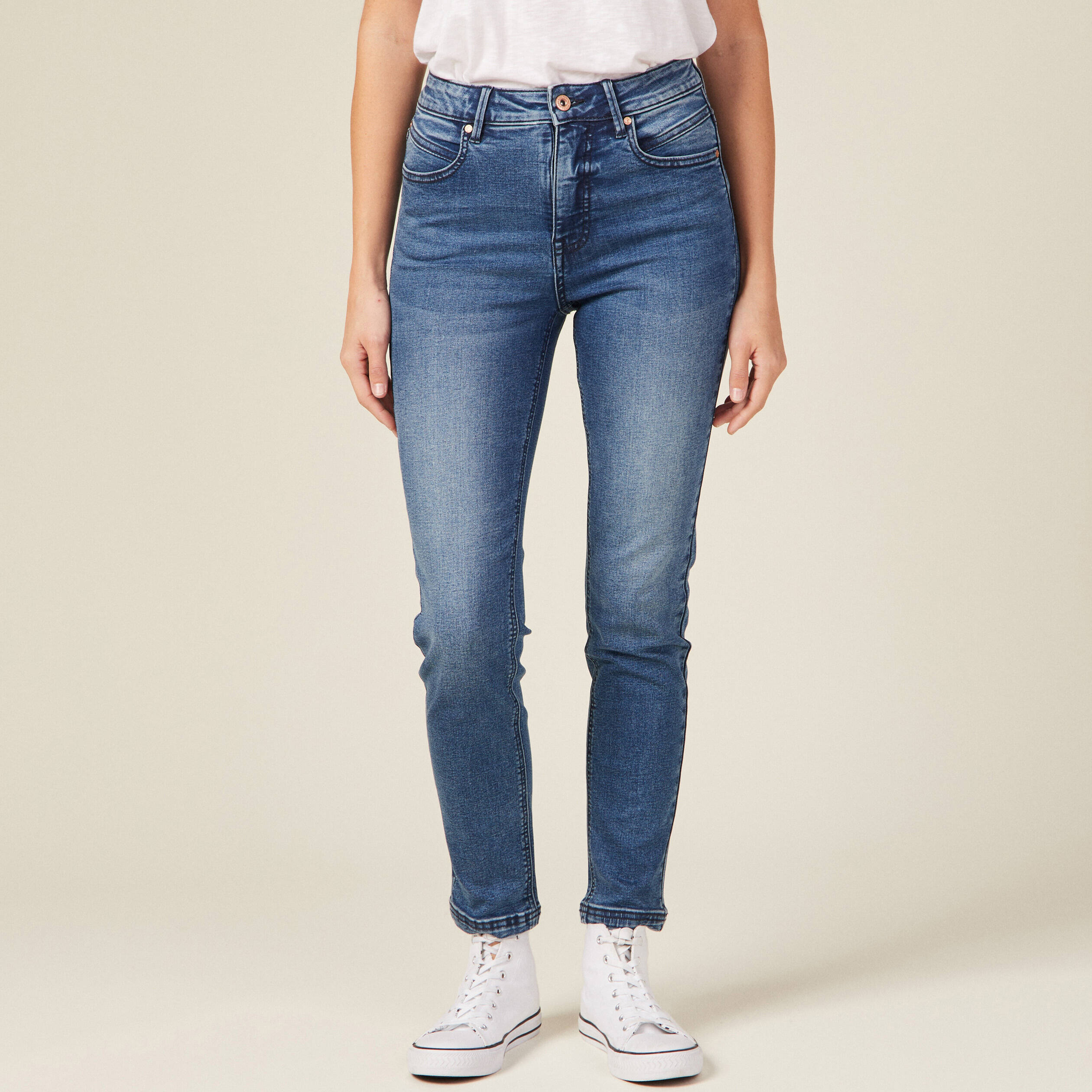 Jeans slim éco-responsable denim stone femme