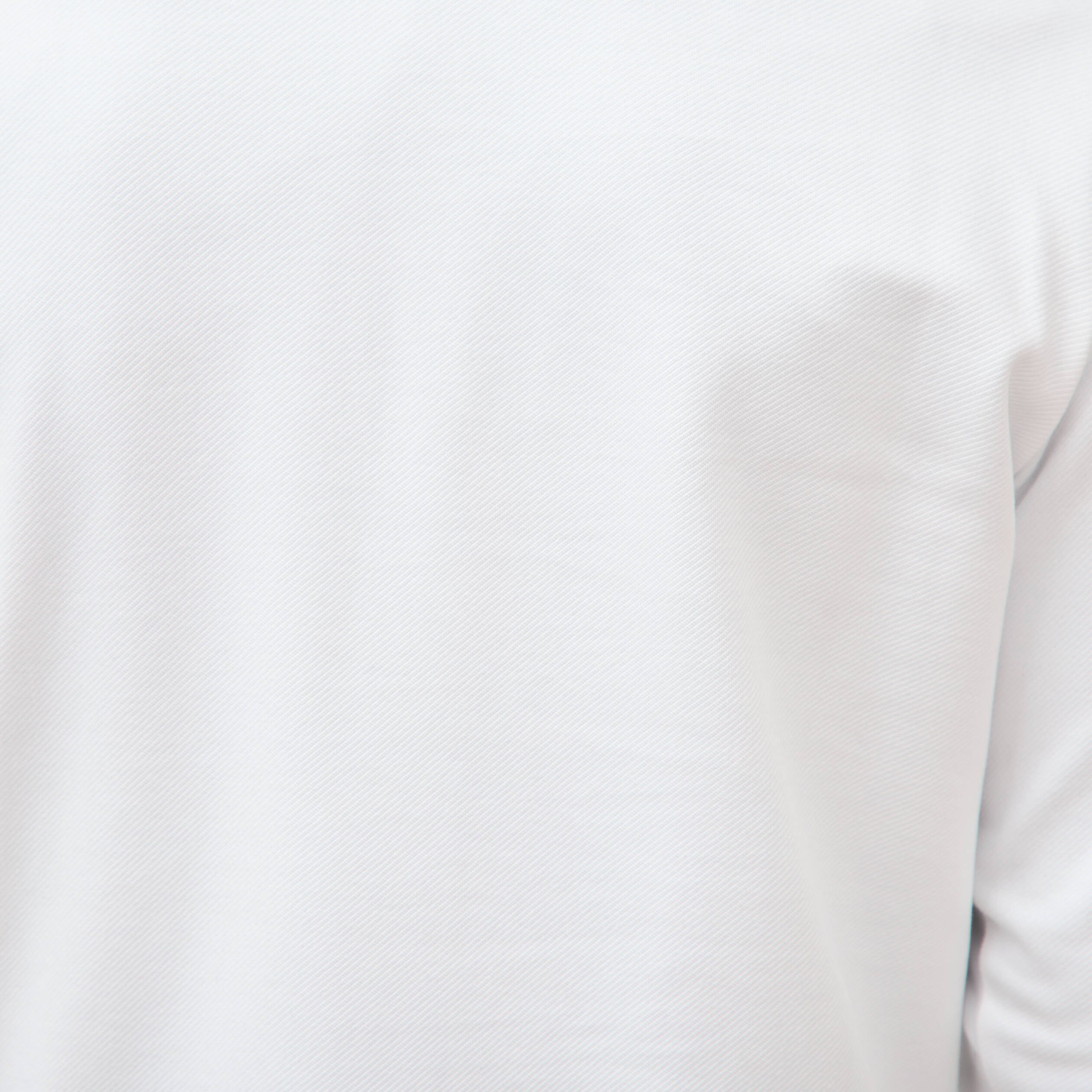 Polo droit manches longues blanc homme