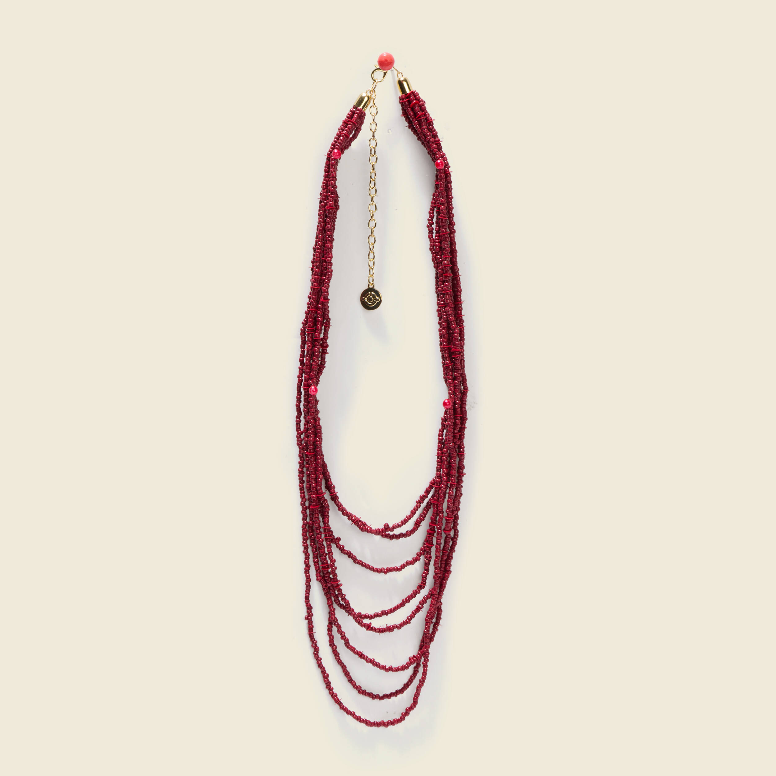 Collier rouge fonc&eacute; femme