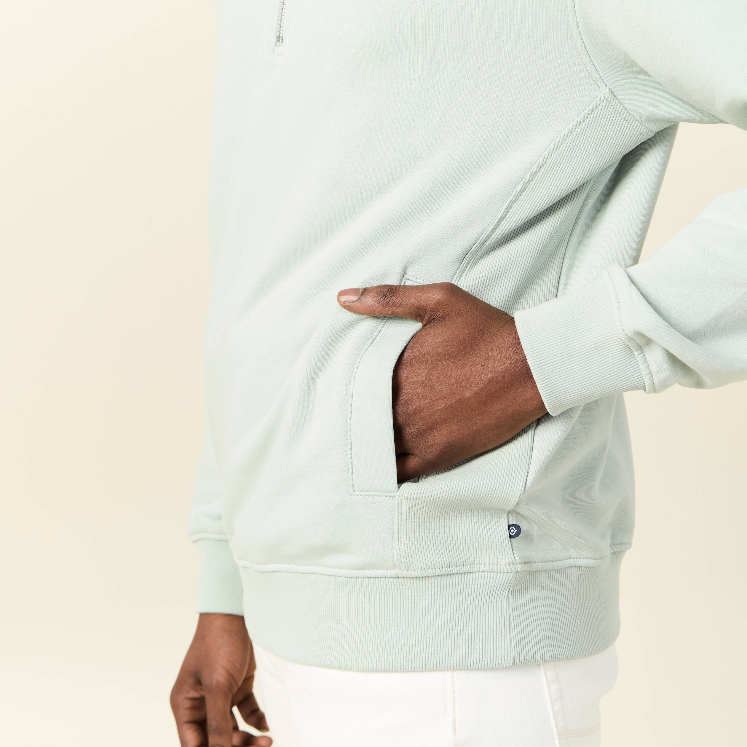 sweat col camionneur vert clair homme Sweat col camionneur vert clair homme