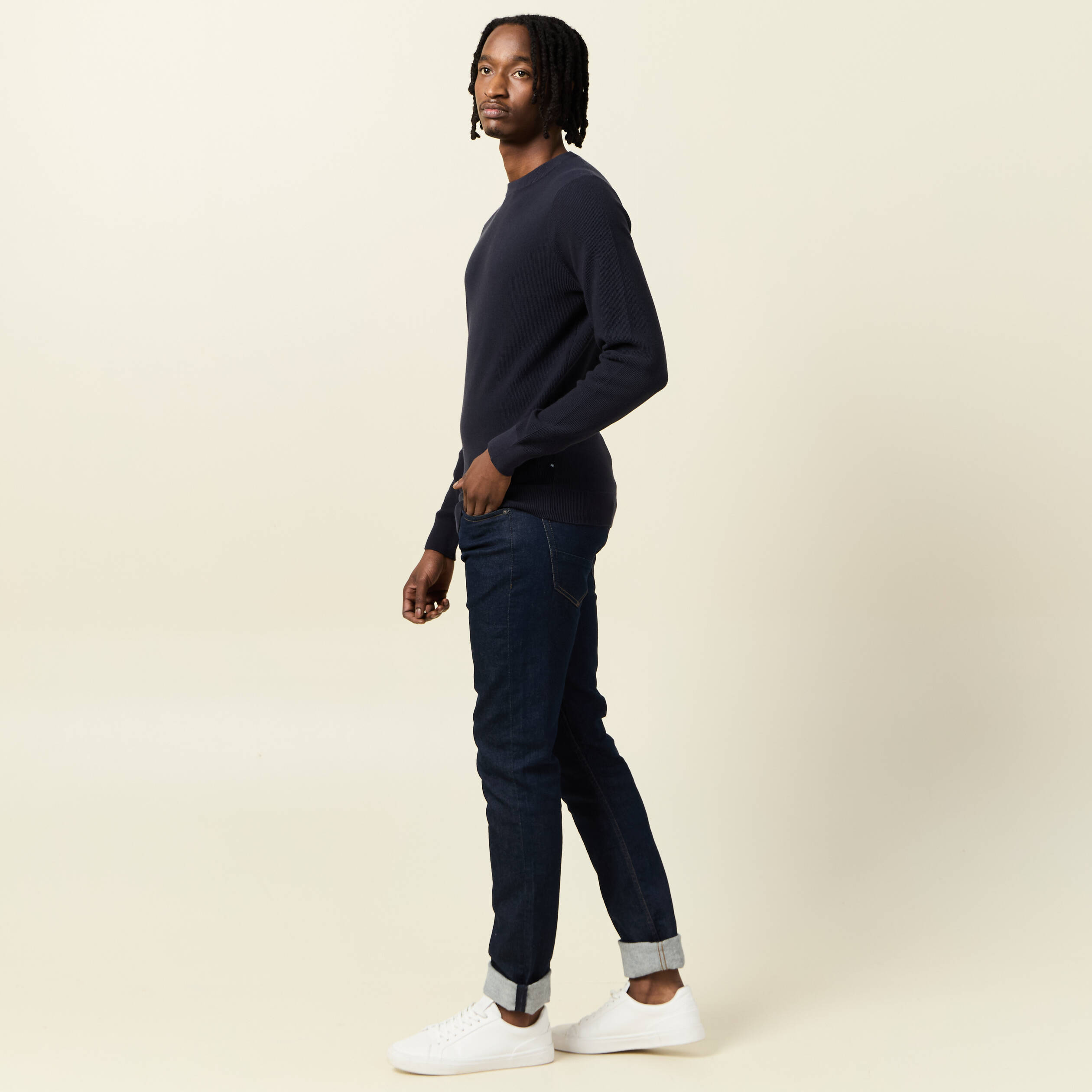 pull eco responsable bleu marine homme Pull éco-responsable bleu marine homme
