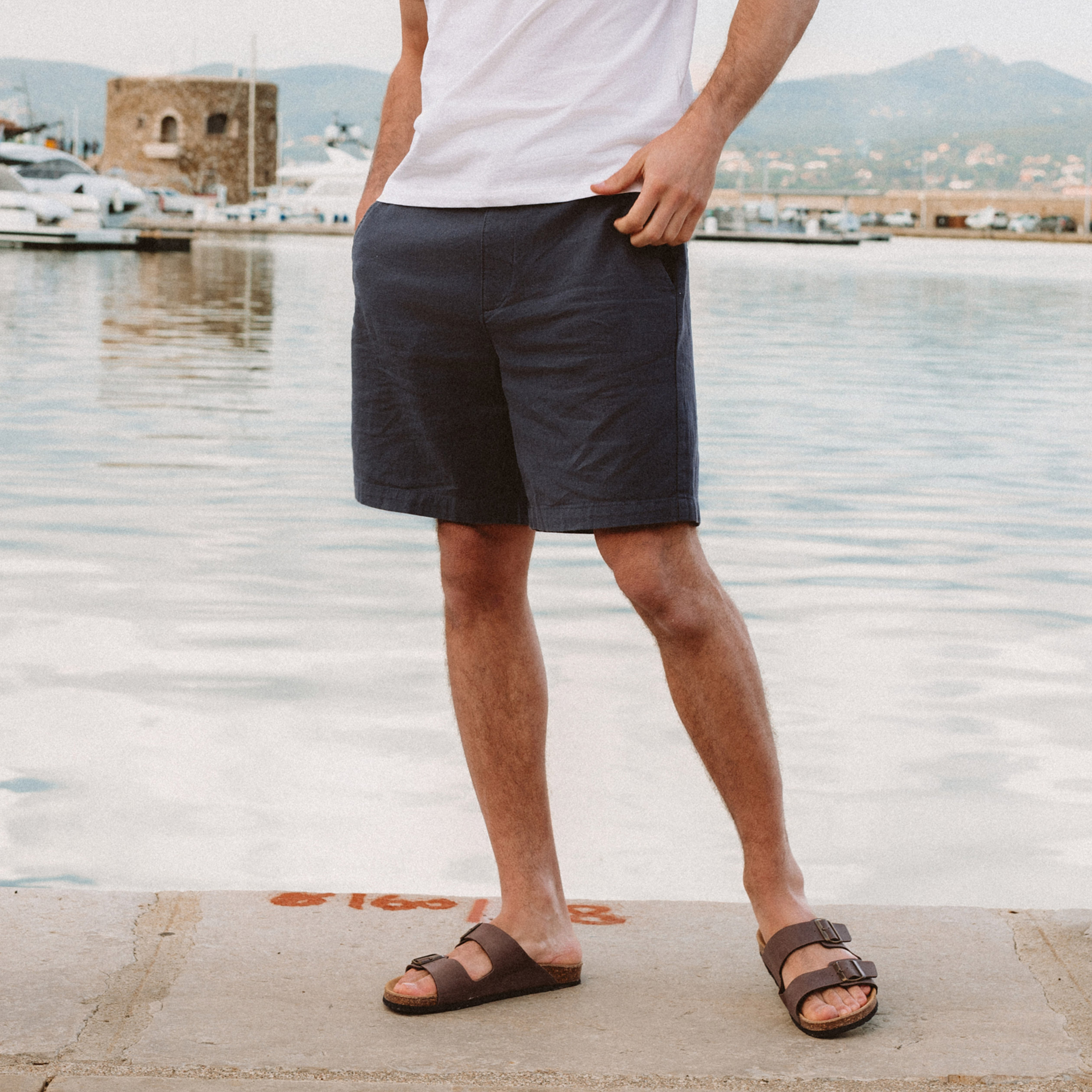 Bermuda vert kaki homme