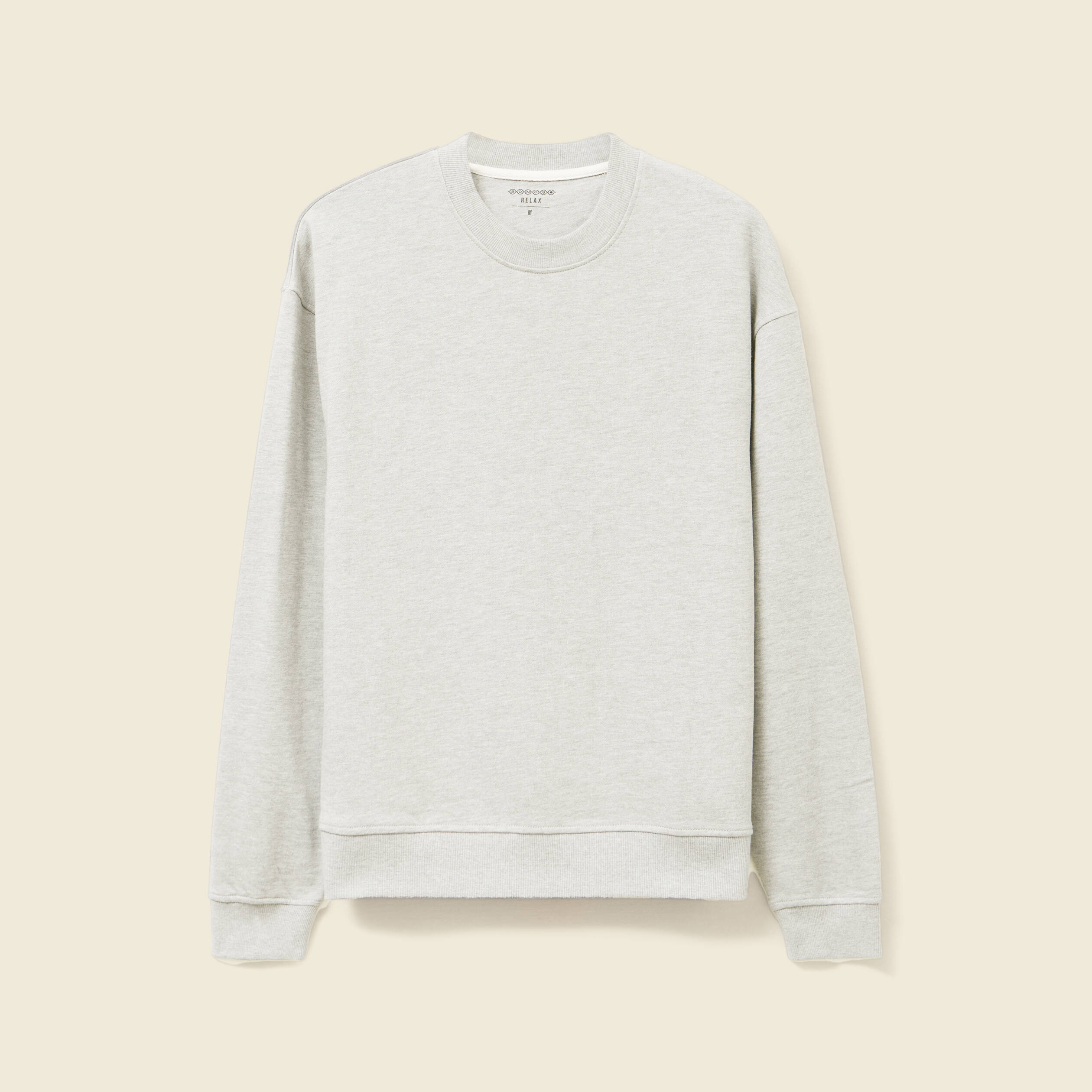 sweat col rond manches longues en coton gris homme Sweat col rond manches longues en coton gris homme
