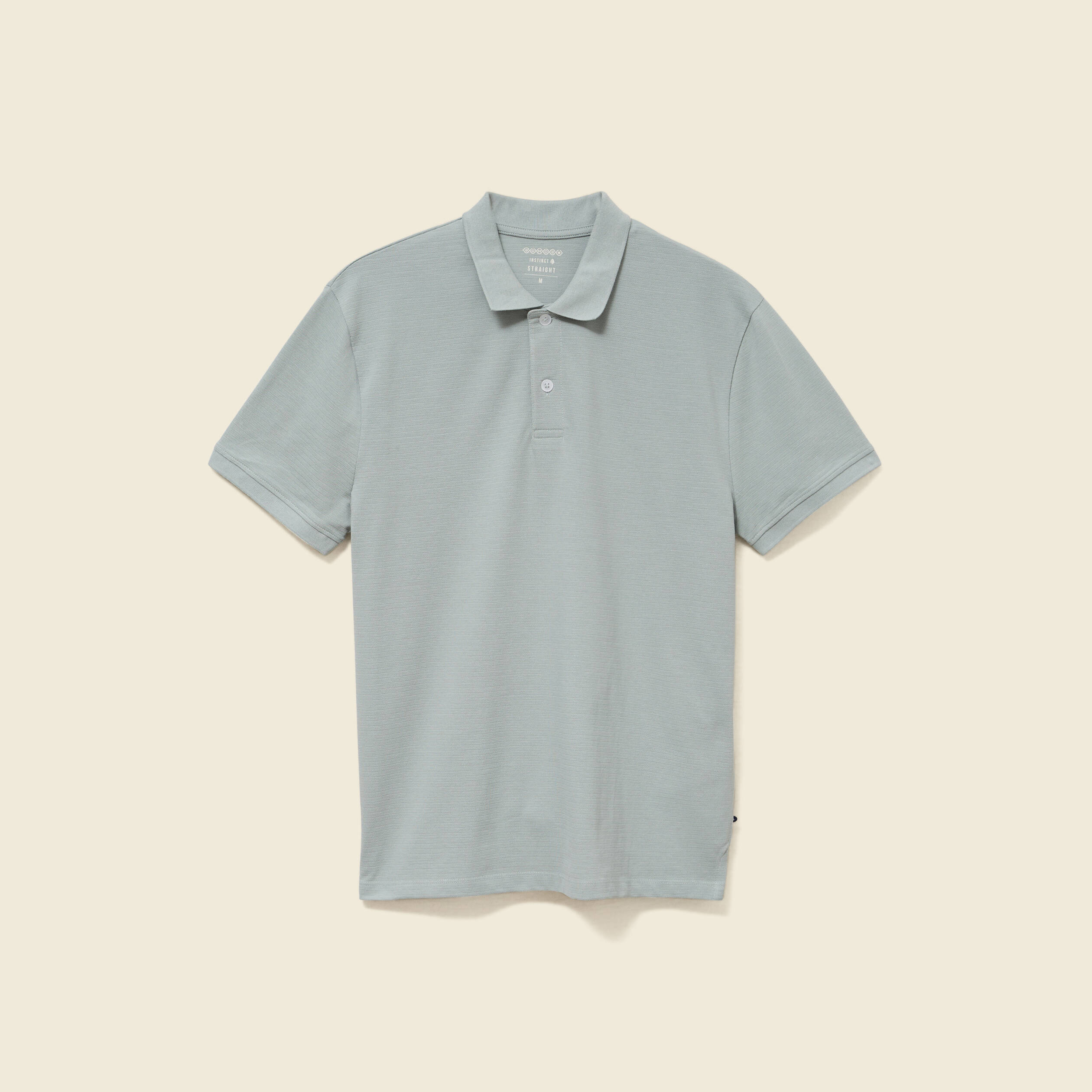 Polo cintr&eacute; en coton manches courtes vert clair homme