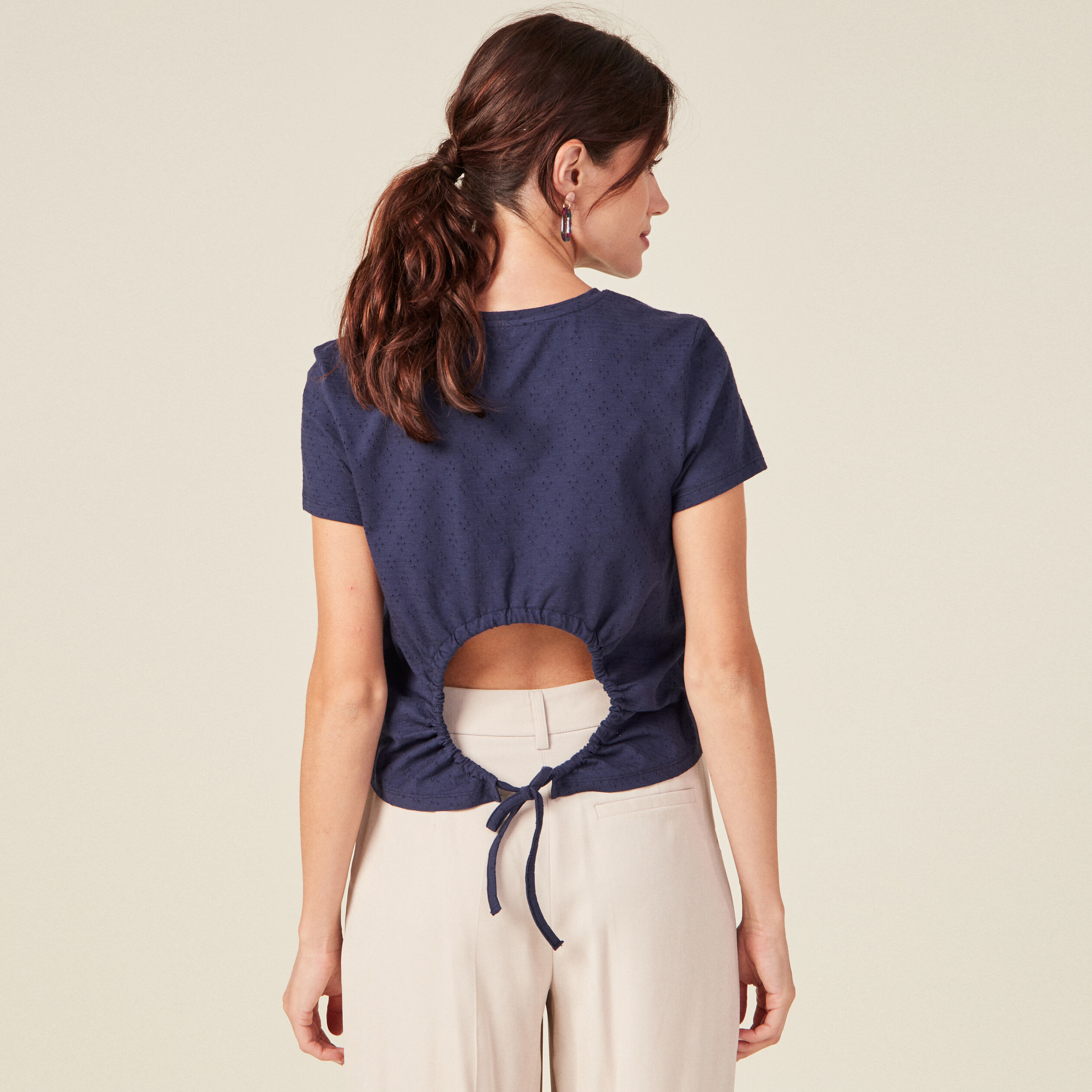 t shirt manches courtes bleu marine femme T-shirt manches courtes bleu marine femme