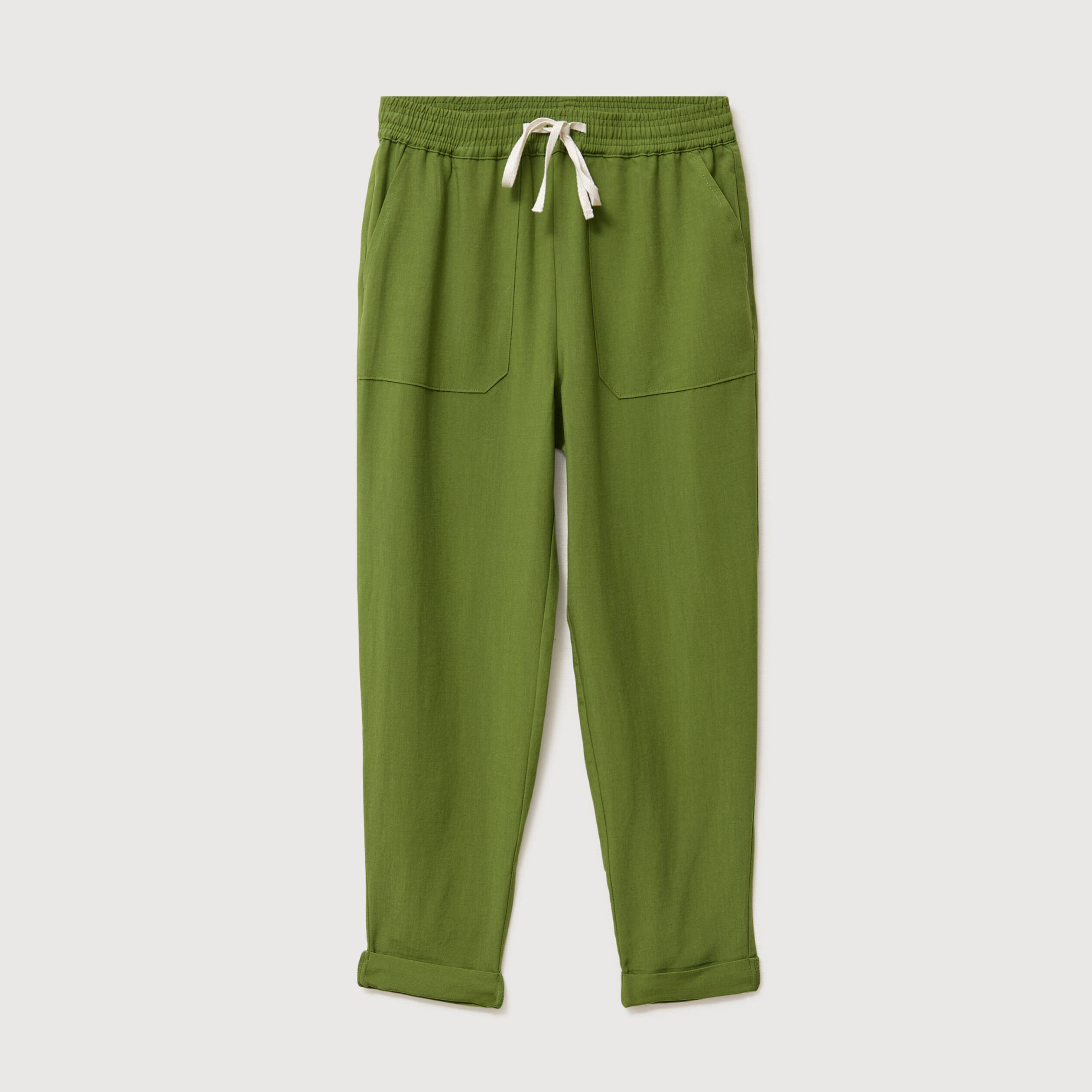 Pantalon taille standard vert olive femme