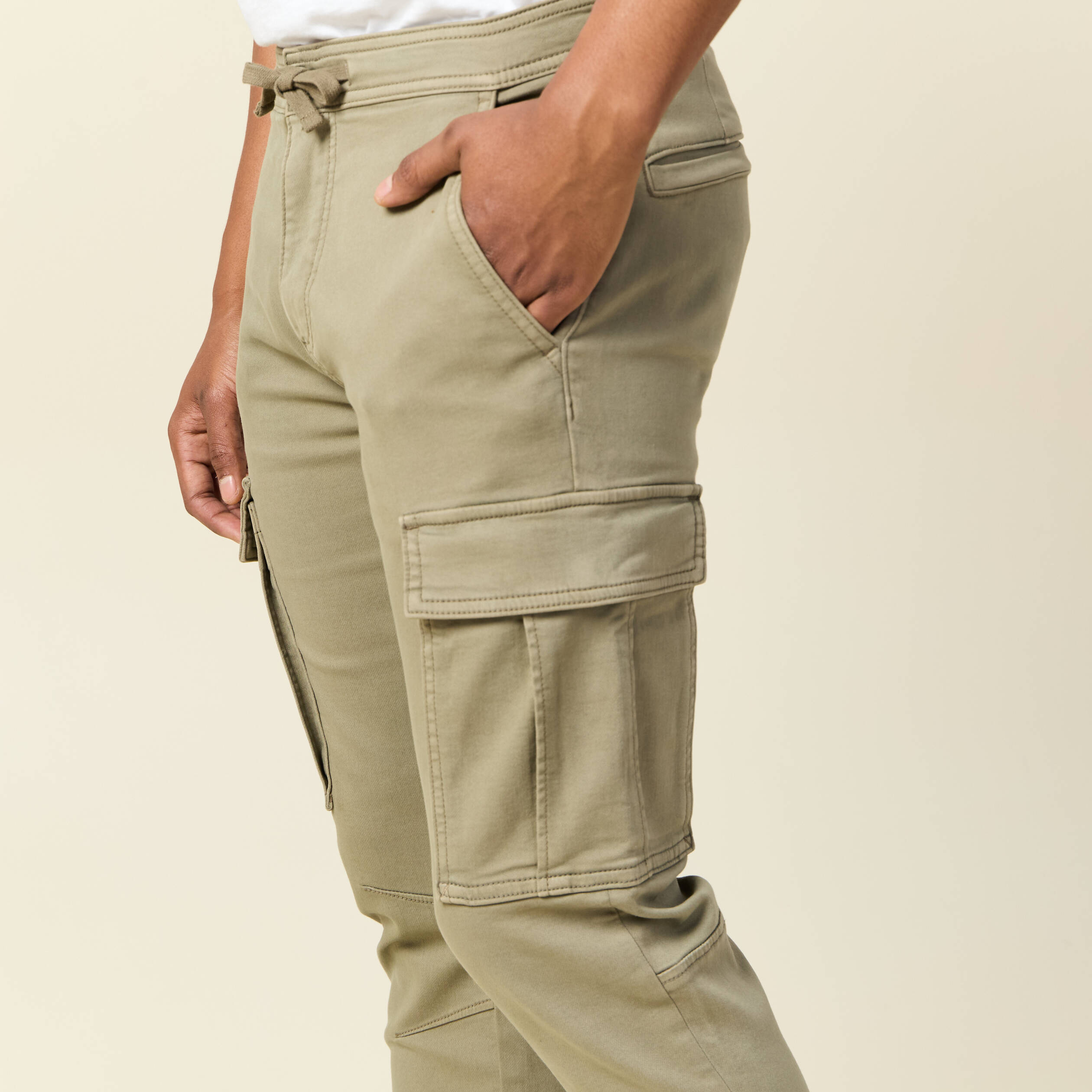 pantalon battle bas resserre vert kaki homme Pantalon battle bas resserré vert kaki homme