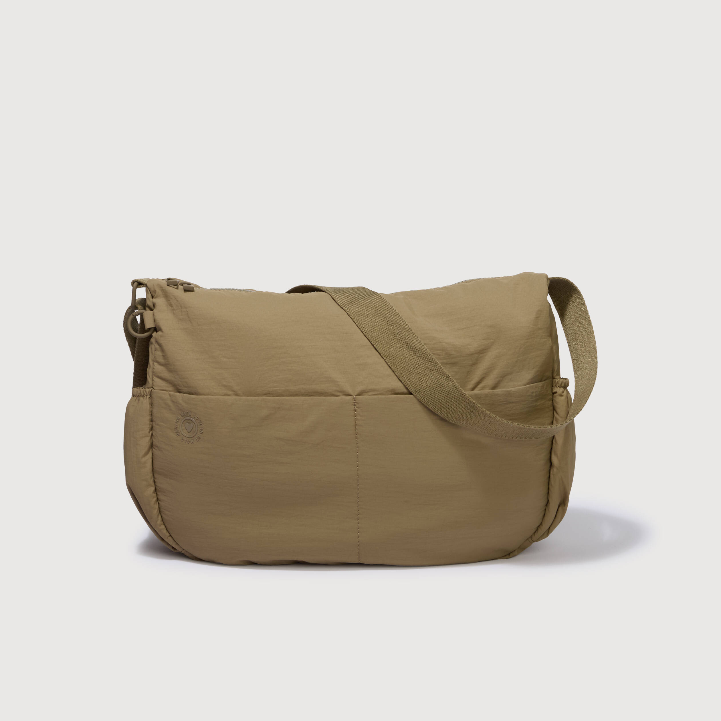 Besace bandouli&egrave;re pliss&eacute;e vert olive femme