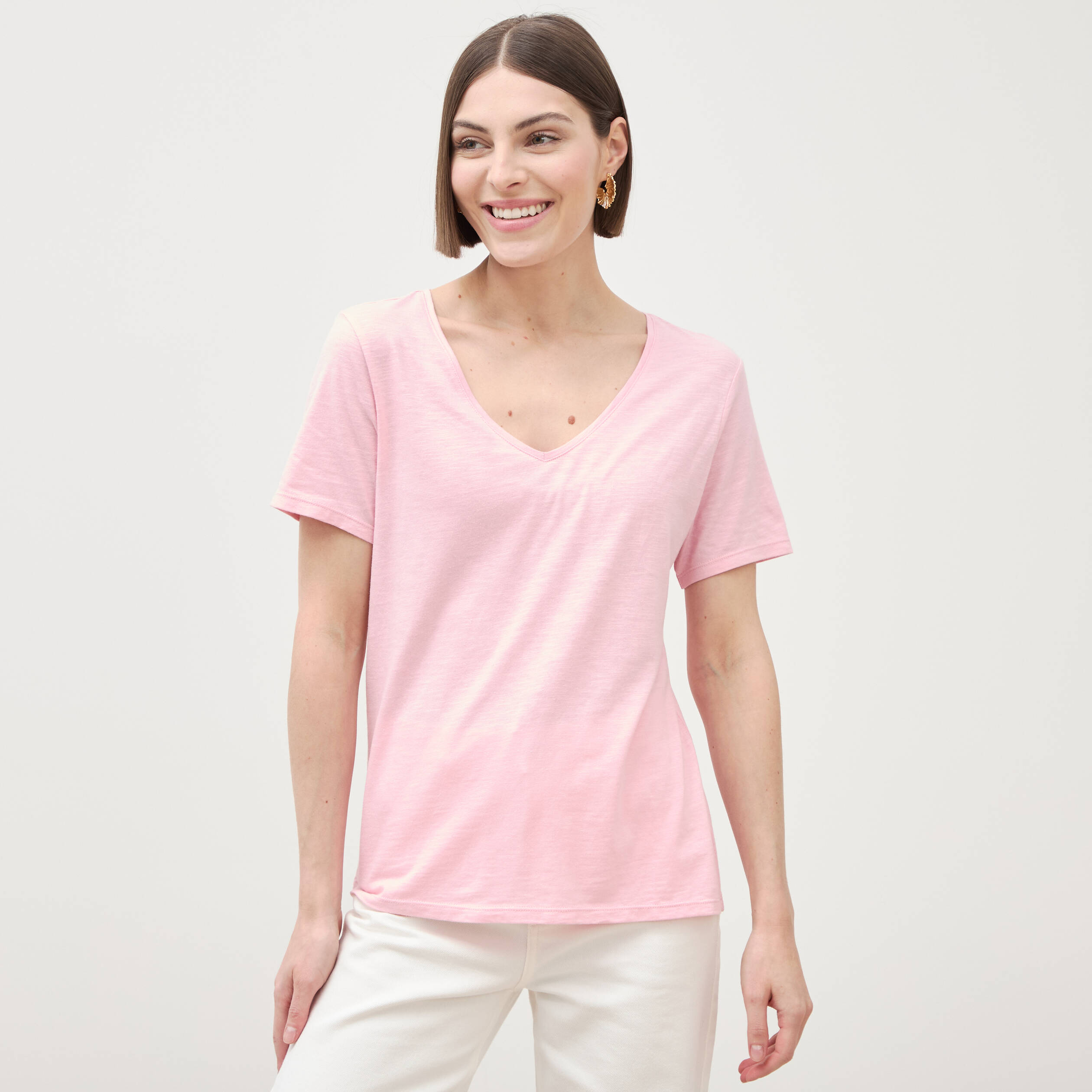 T-shirt manches courtes rose clair femme