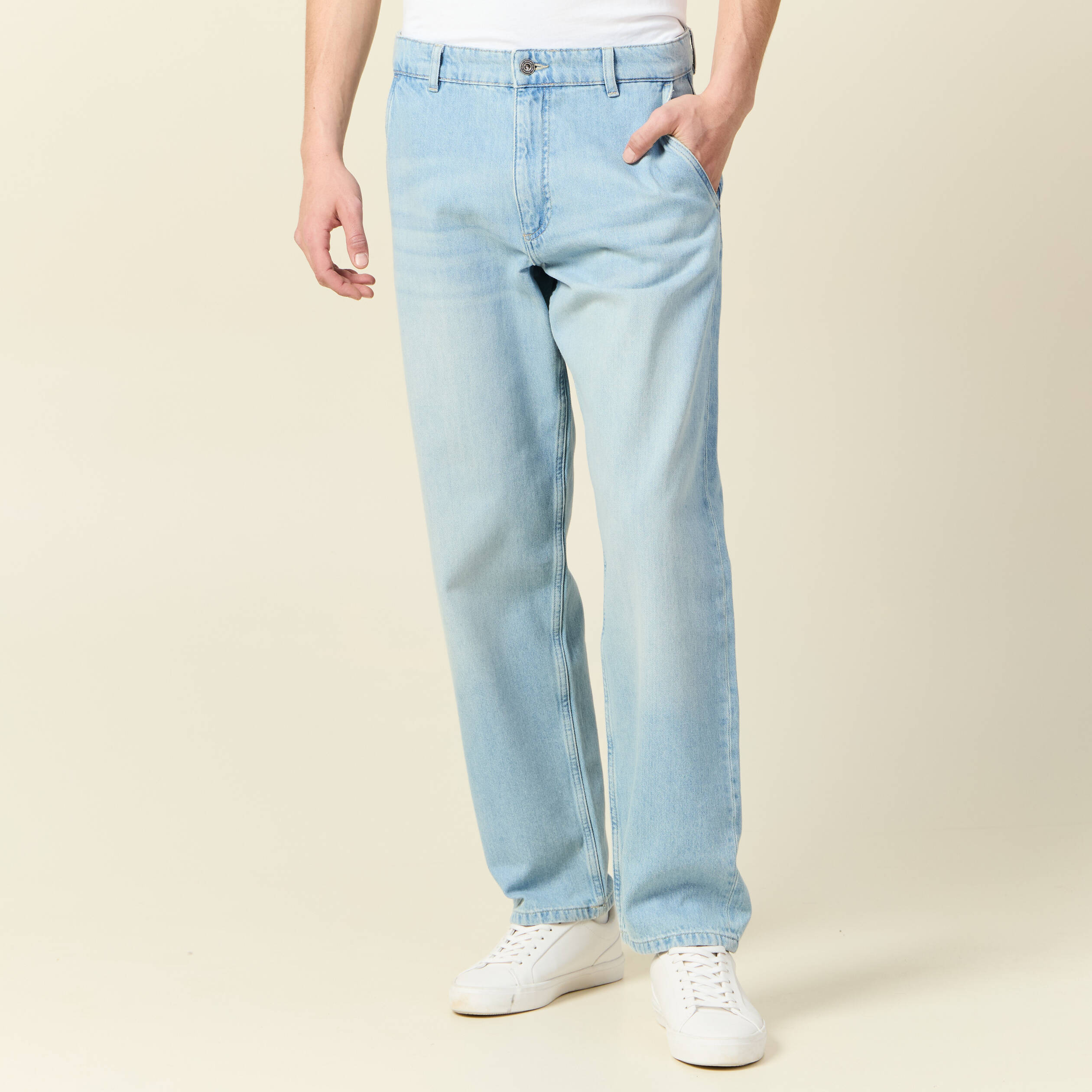jeans chino relax denim bleach homme Jeans chino relax denim bleach homme