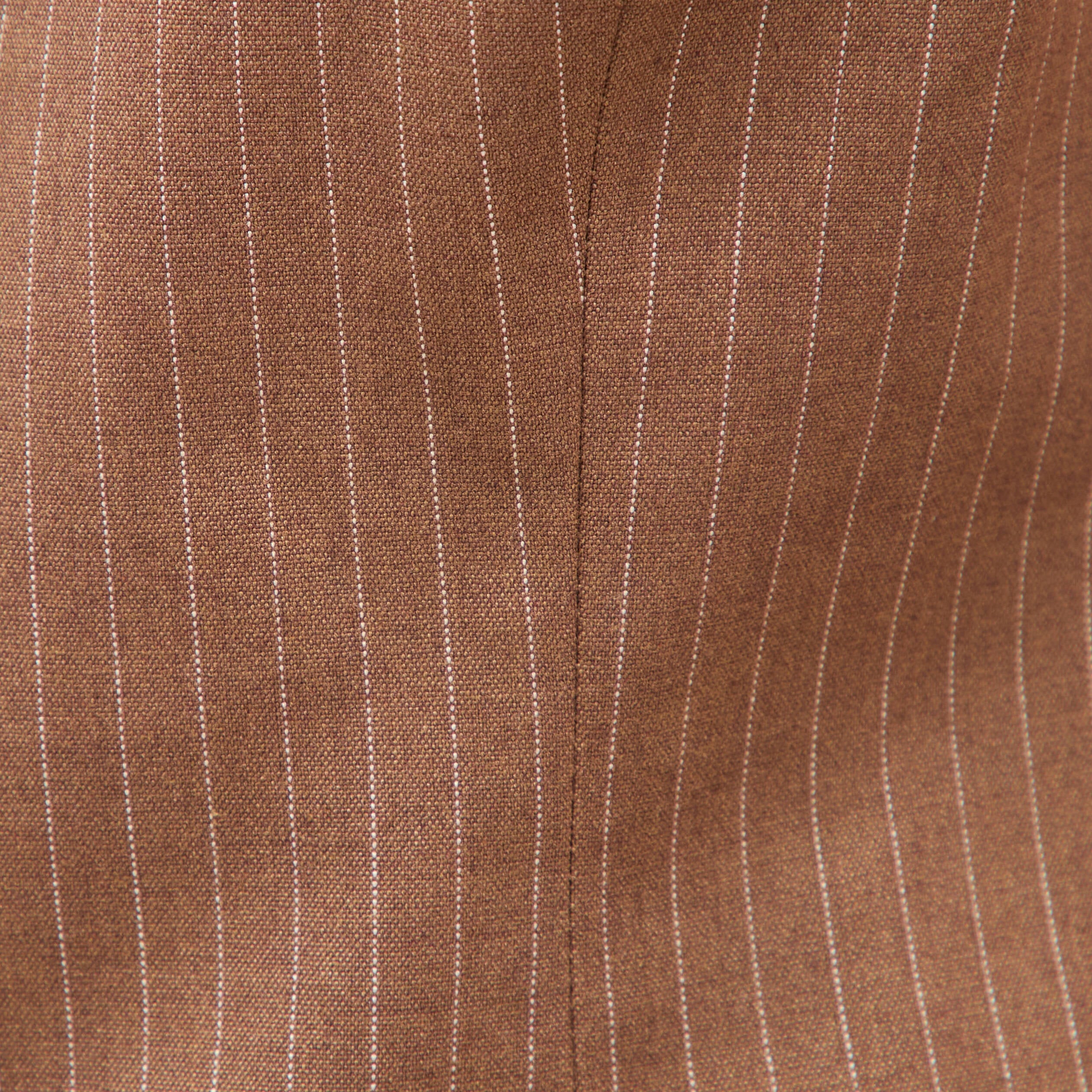 Gilet sans manches col rond doubl&eacute; marron femme