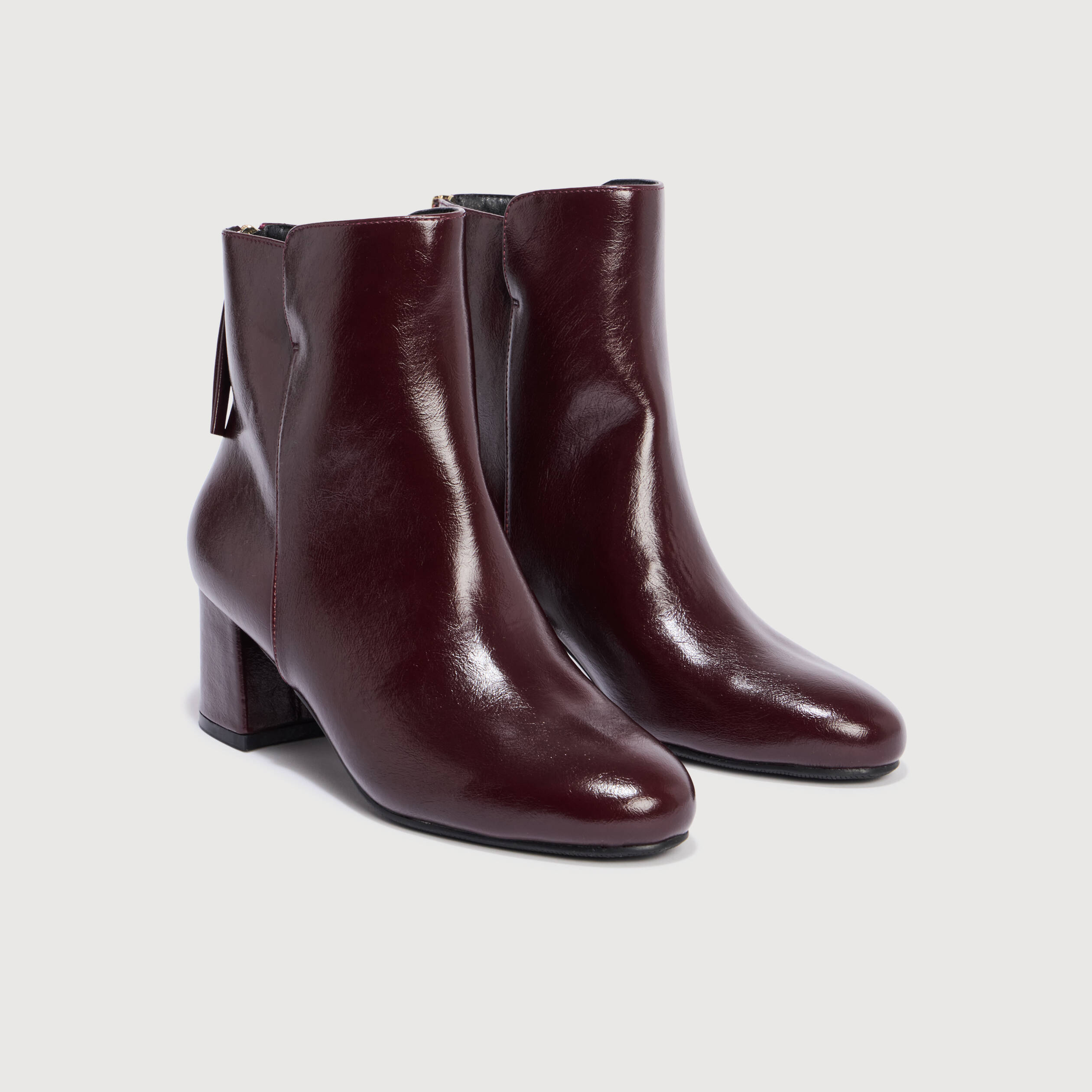 Bottines &agrave; talon prune femme