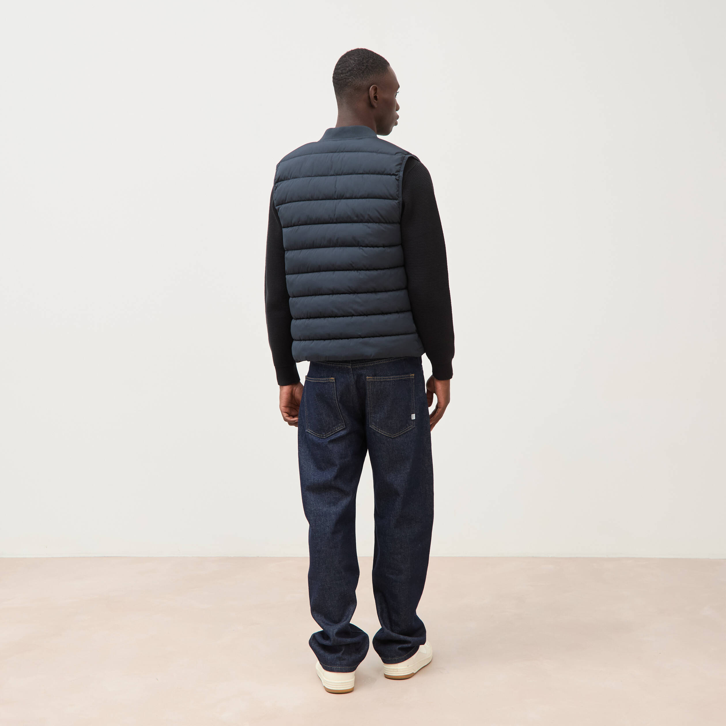 Doudoune courte sans manches bleu marine homme