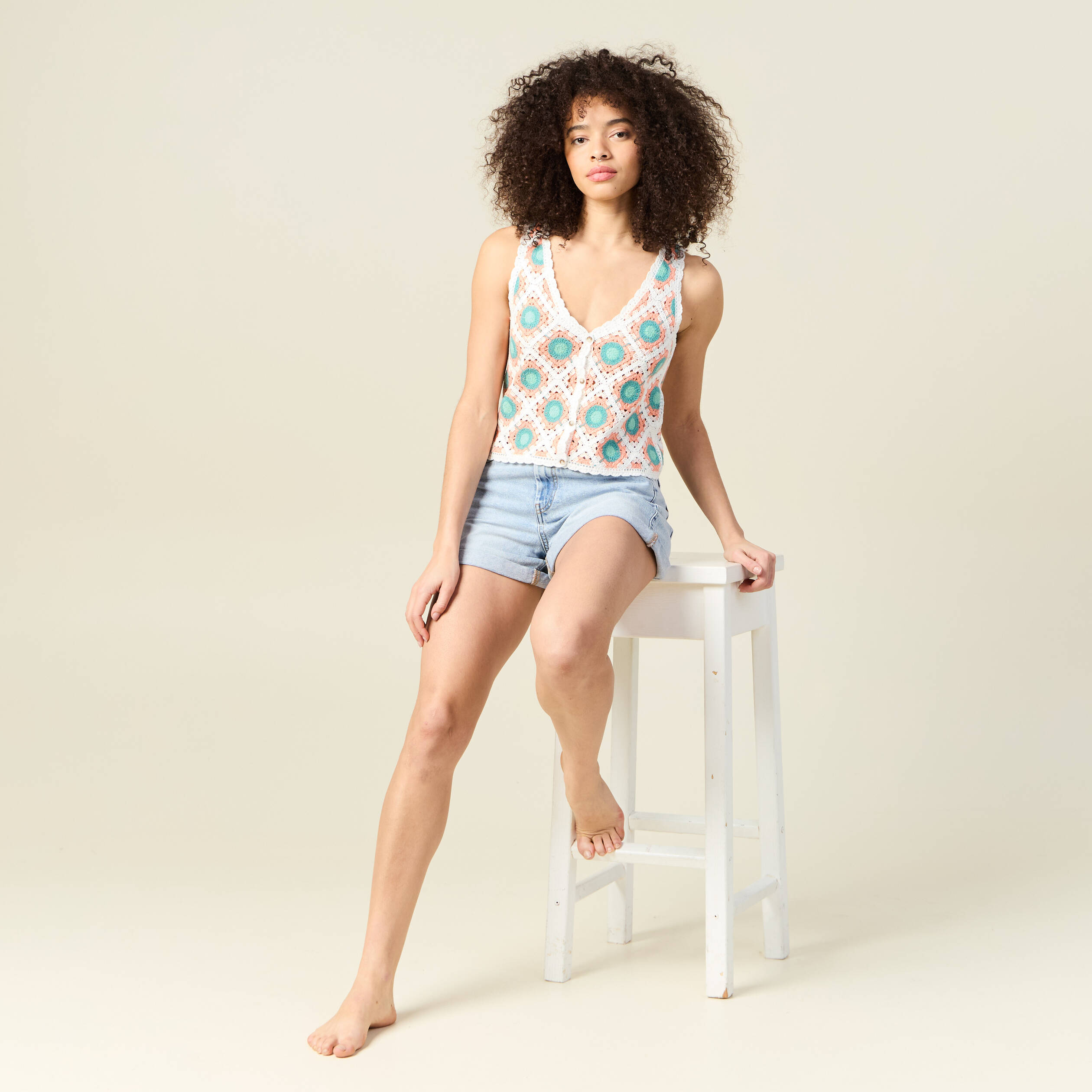 debardeur en crochet vert clair femme Débardeur en crochet vert clair femme