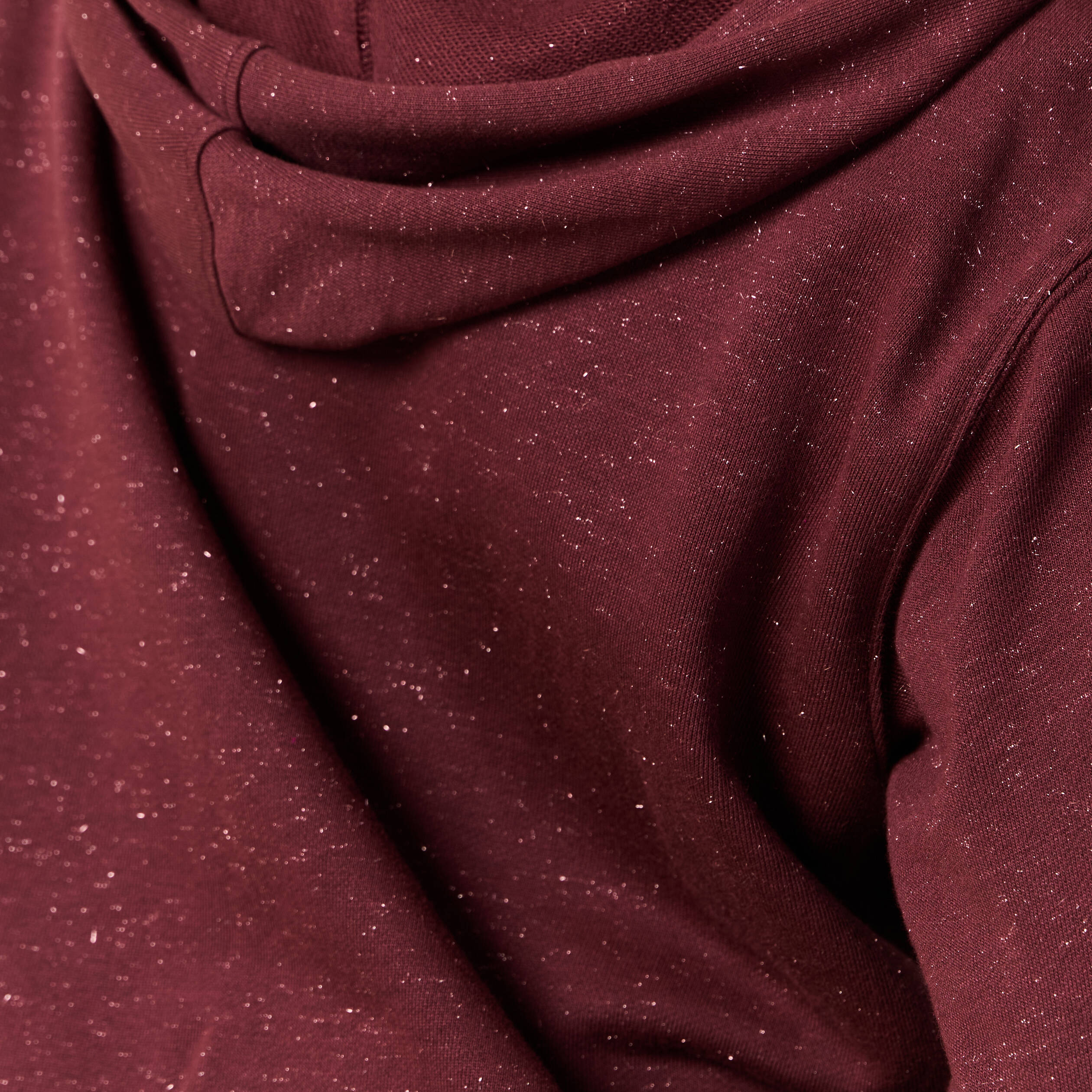 Sweat &agrave; capuche manches longues bordeaux femme