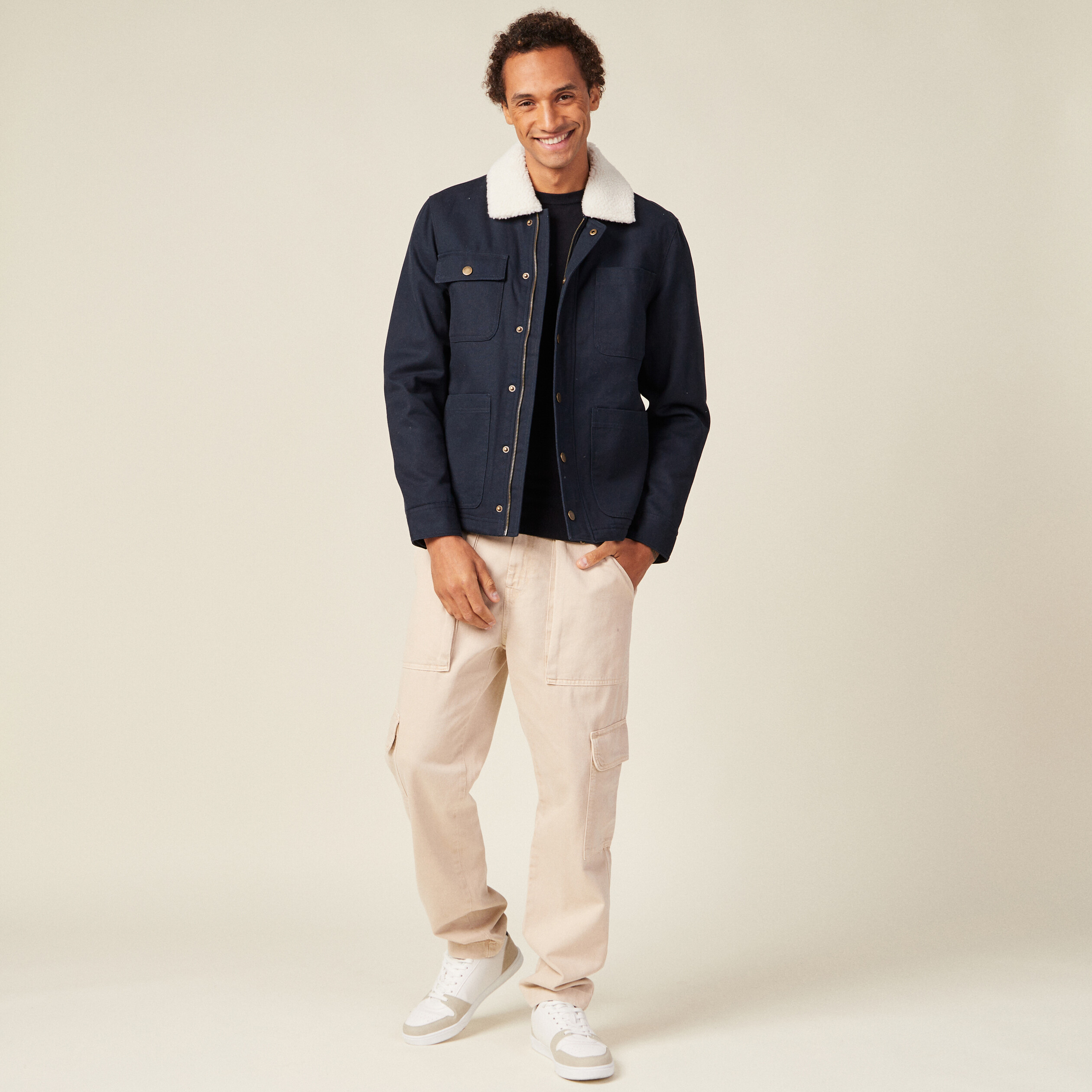 Blouson éco-responsable bleu marine homme