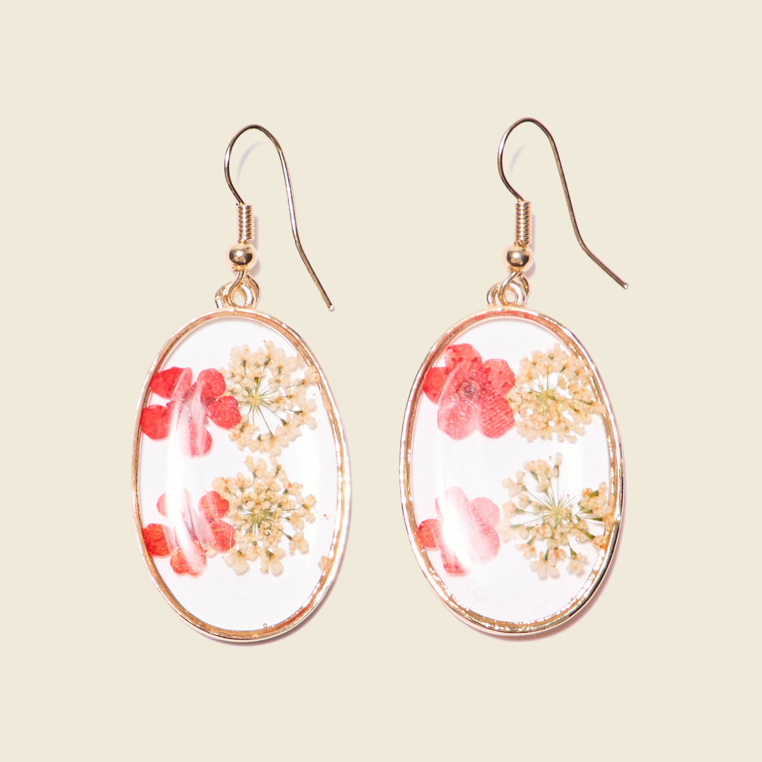 Boucles d'oreilles pendantes rouge femme