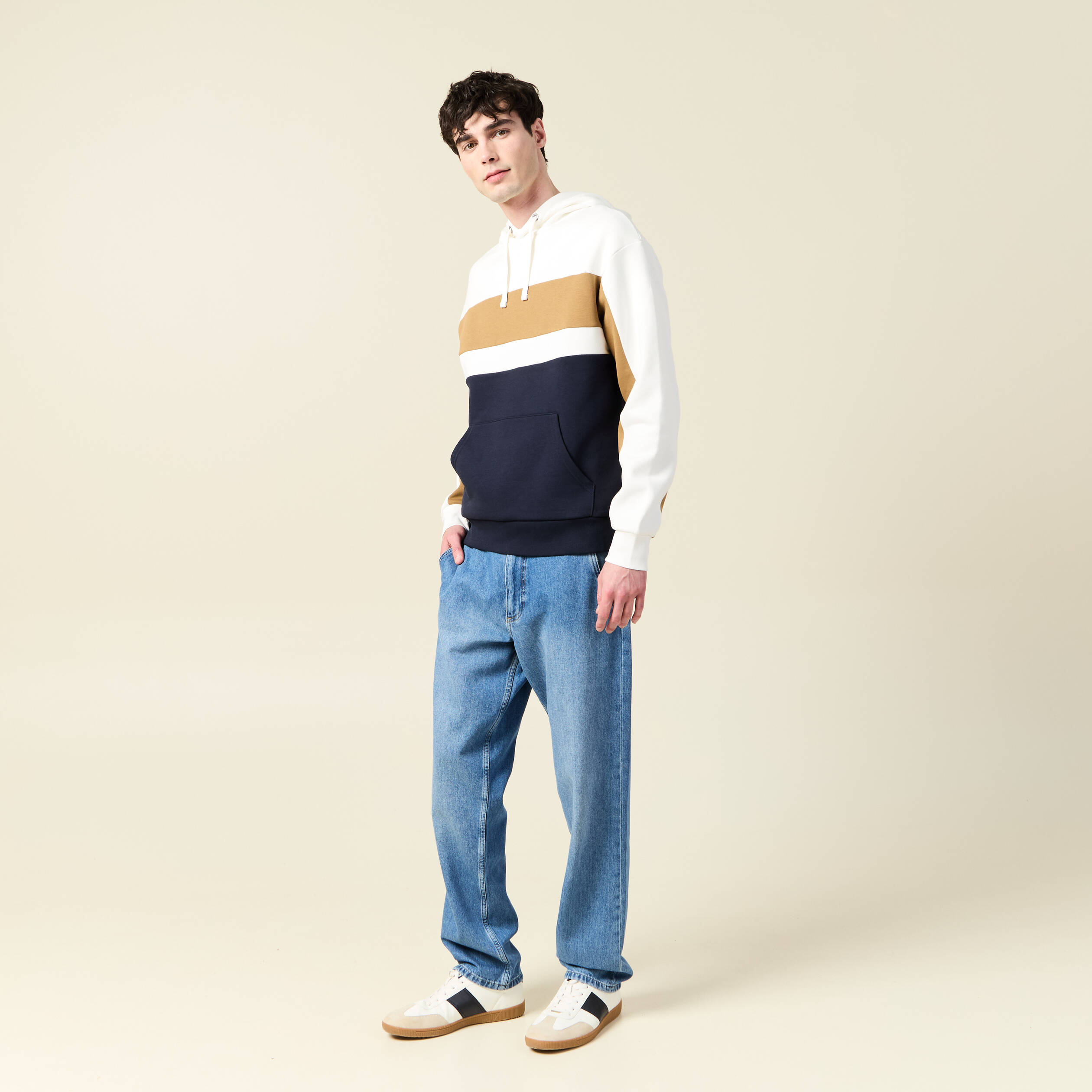 sweat a capuche manches longues ecru homme Sweat à capuche manches longues ecru homme