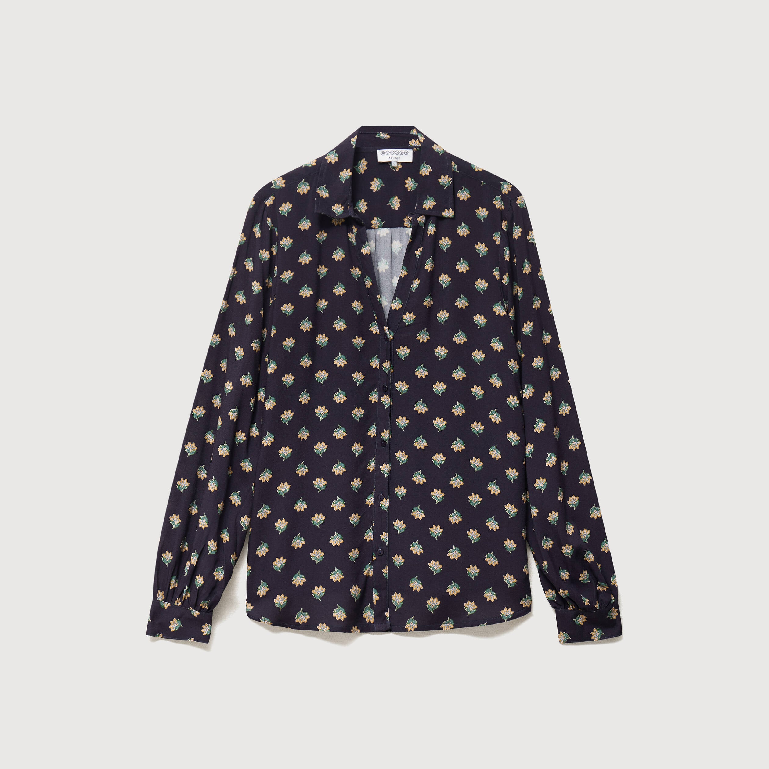Blouse manches longues bleu marine femme