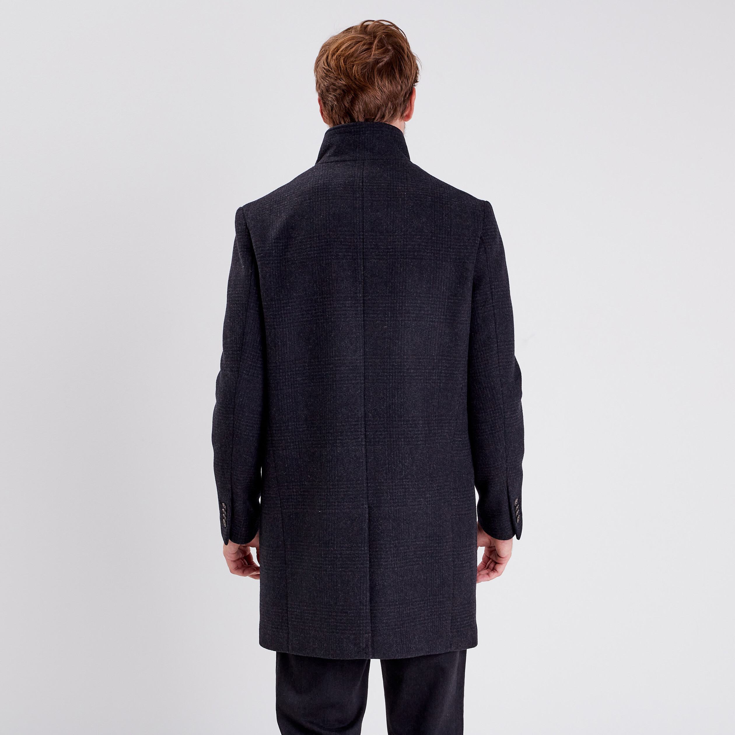 Pardessus droit boutonne gris fonce homme Bonobo
