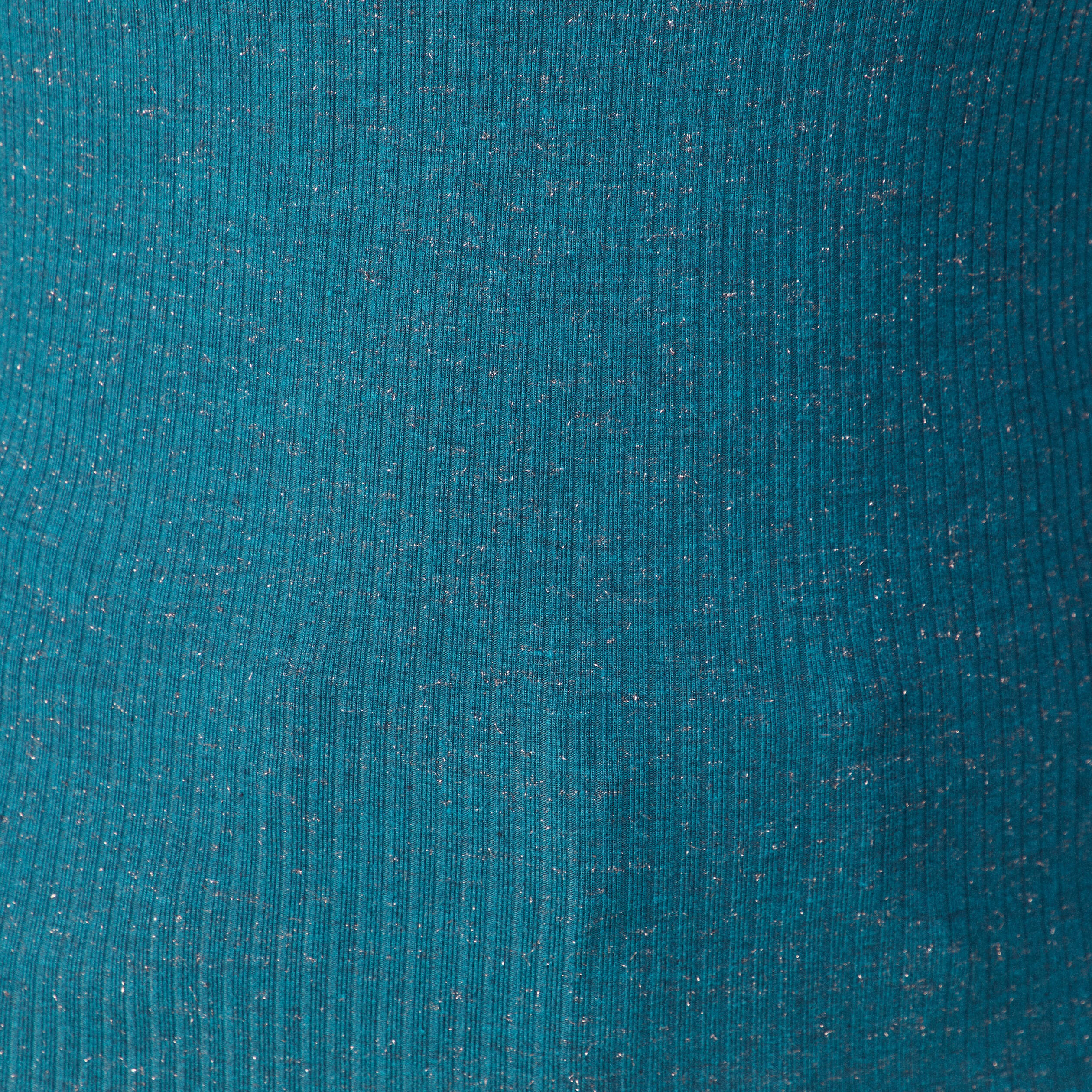 T-shirt manches longues brillant bleu canard femme