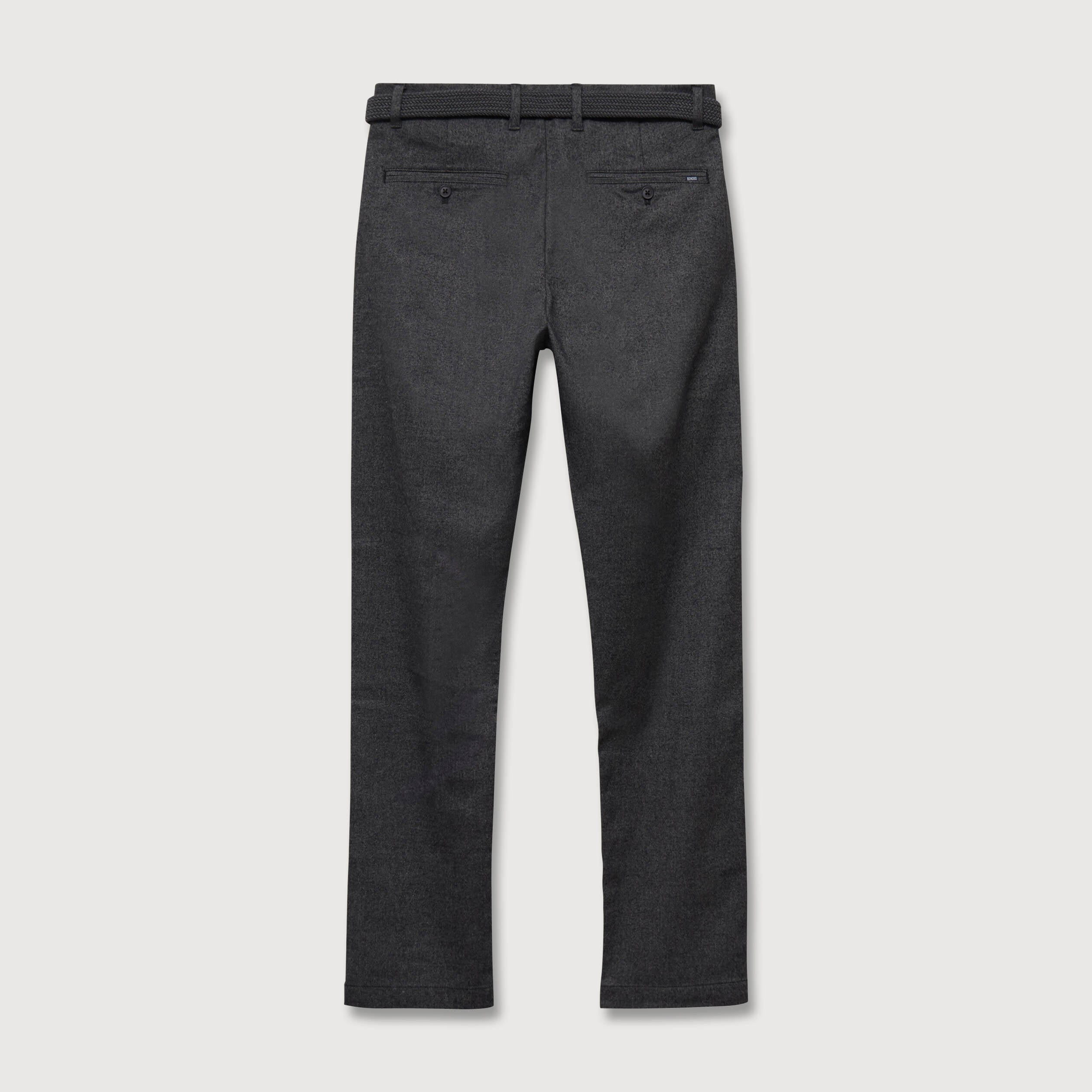 Pantalon chino avec ceinture gris fonc&eacute; homme