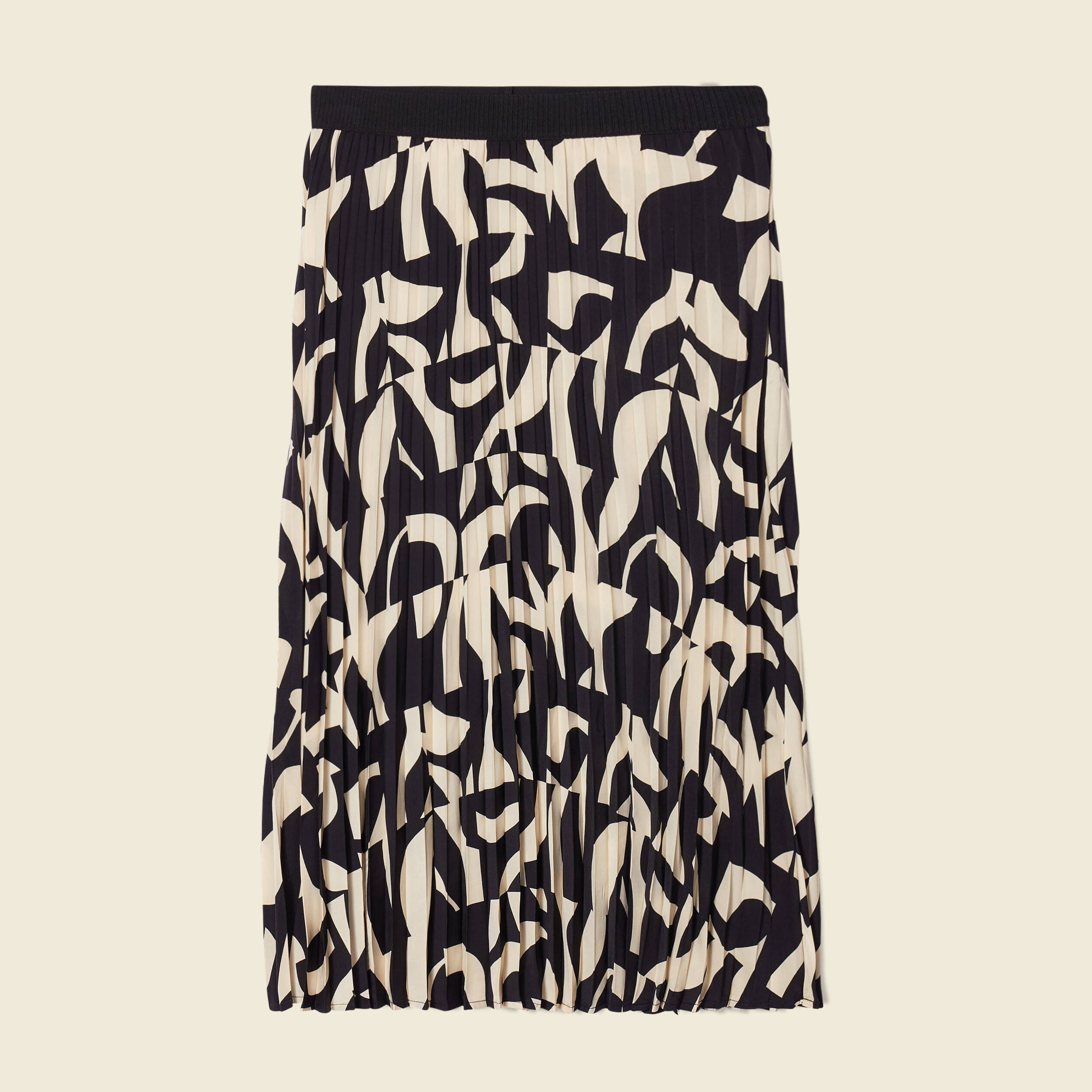 Jupe midi évasée plissée noir femme