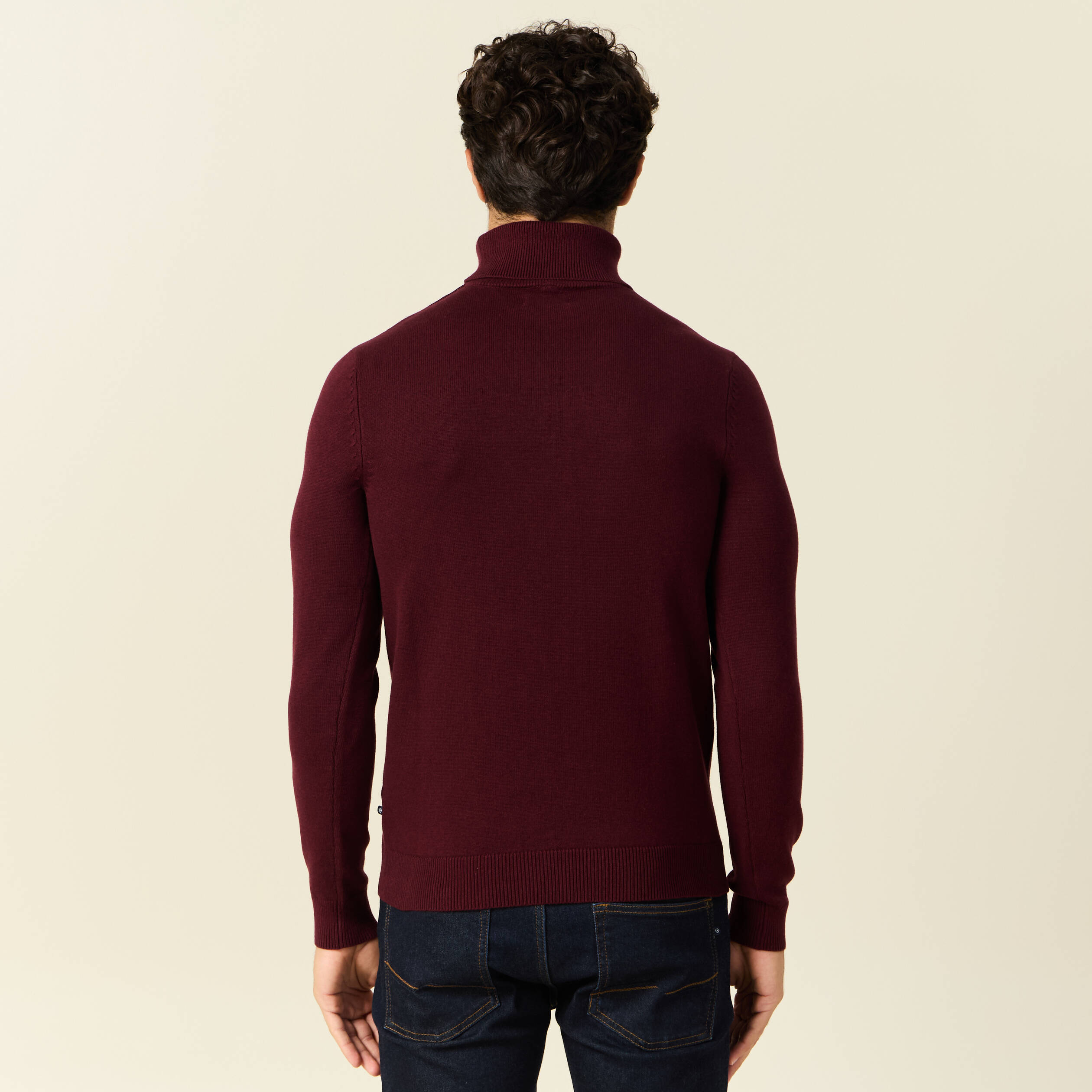 Pull manches longues rouge fonce homme Bonobo