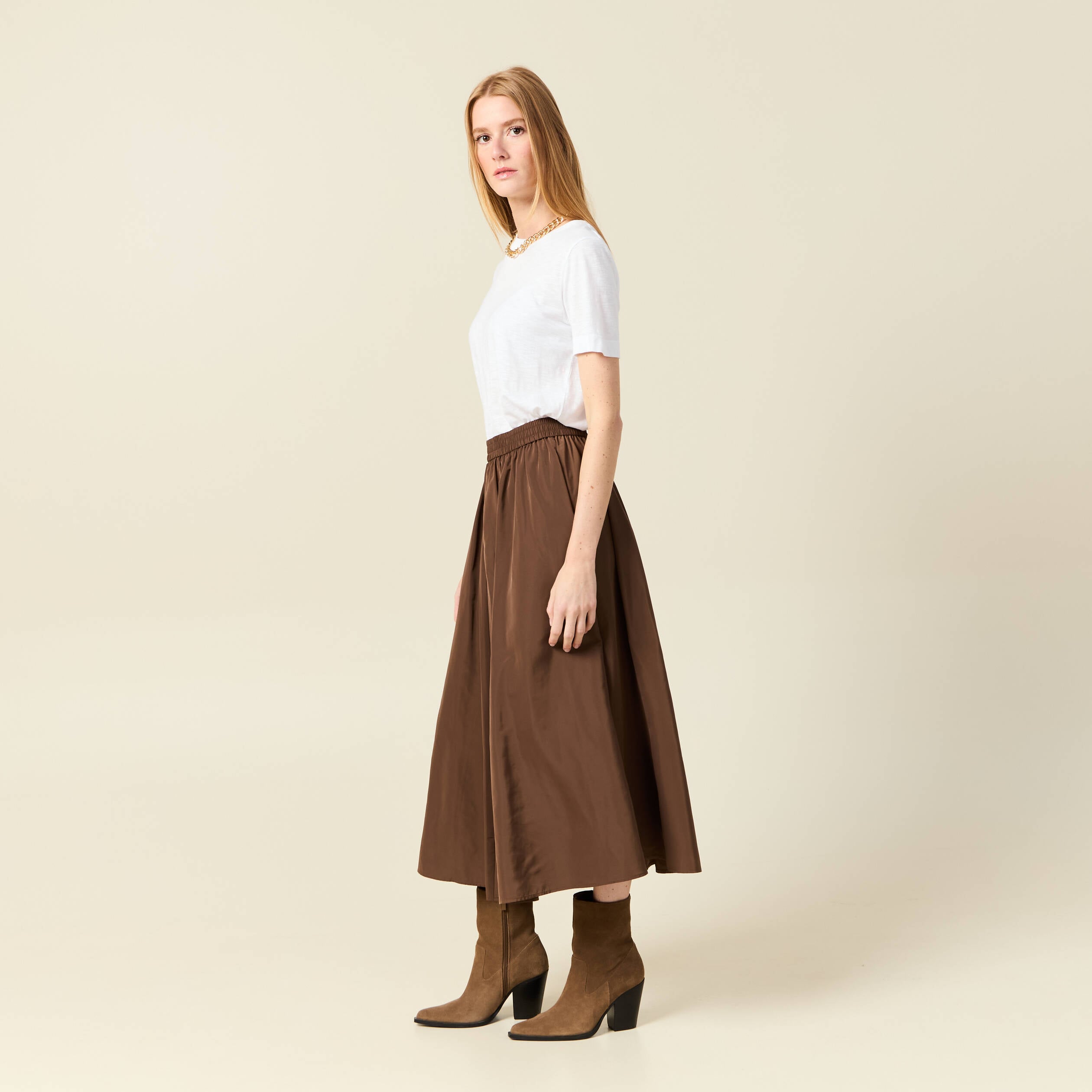 Jupe marron fonc&eacute; femme