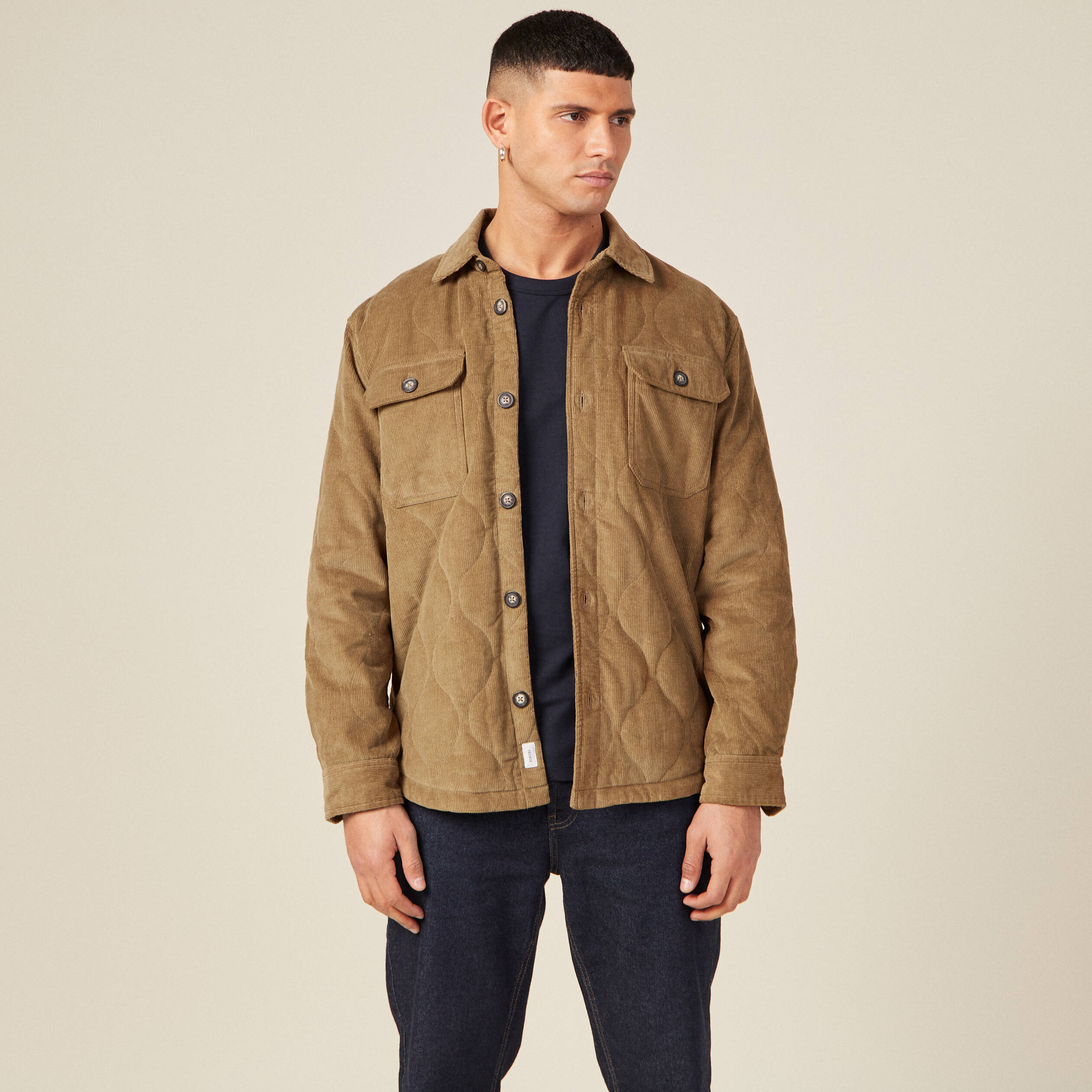 Surchemise eco responsable beige homme Bonobo