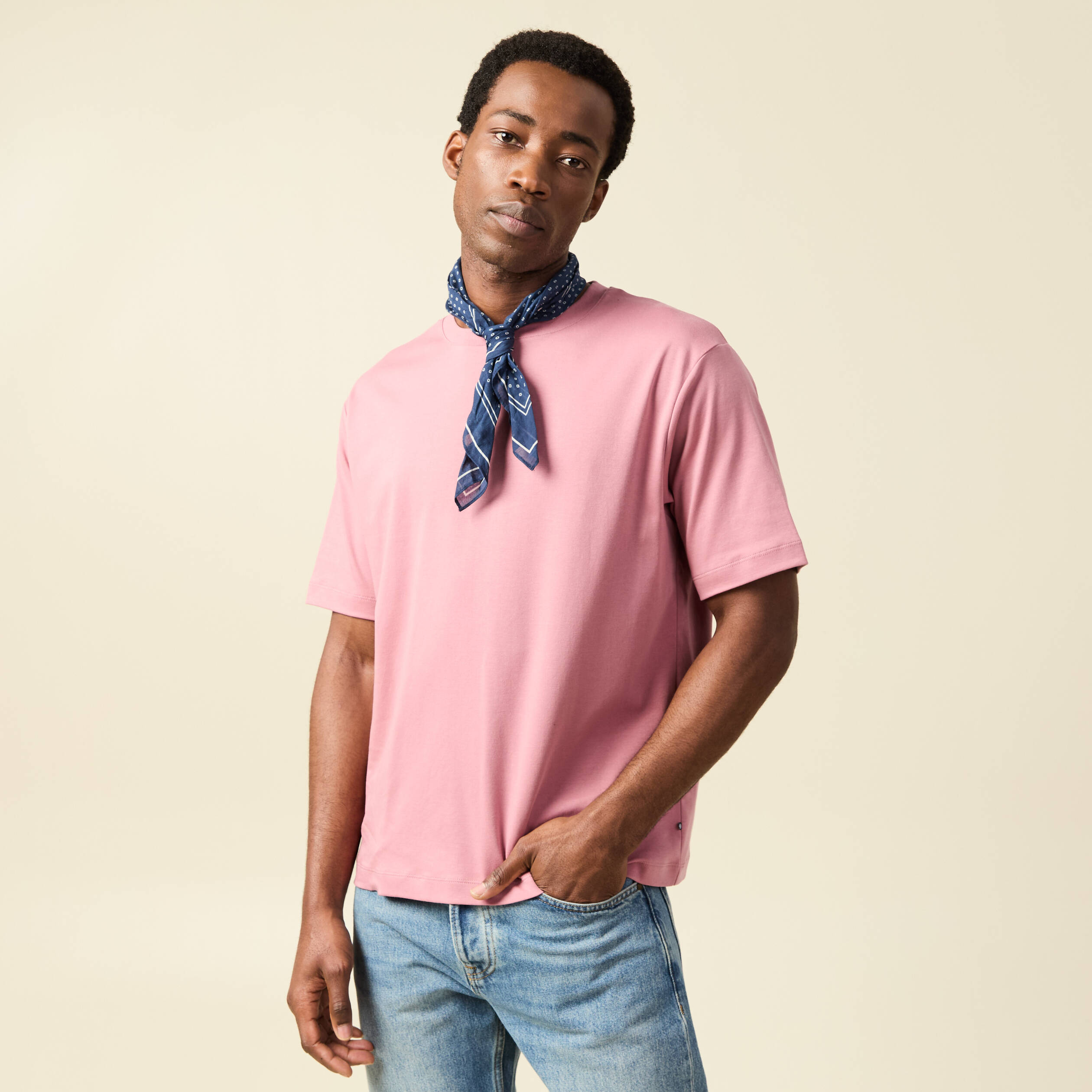 T-shirt manches courtes vieux rose homme