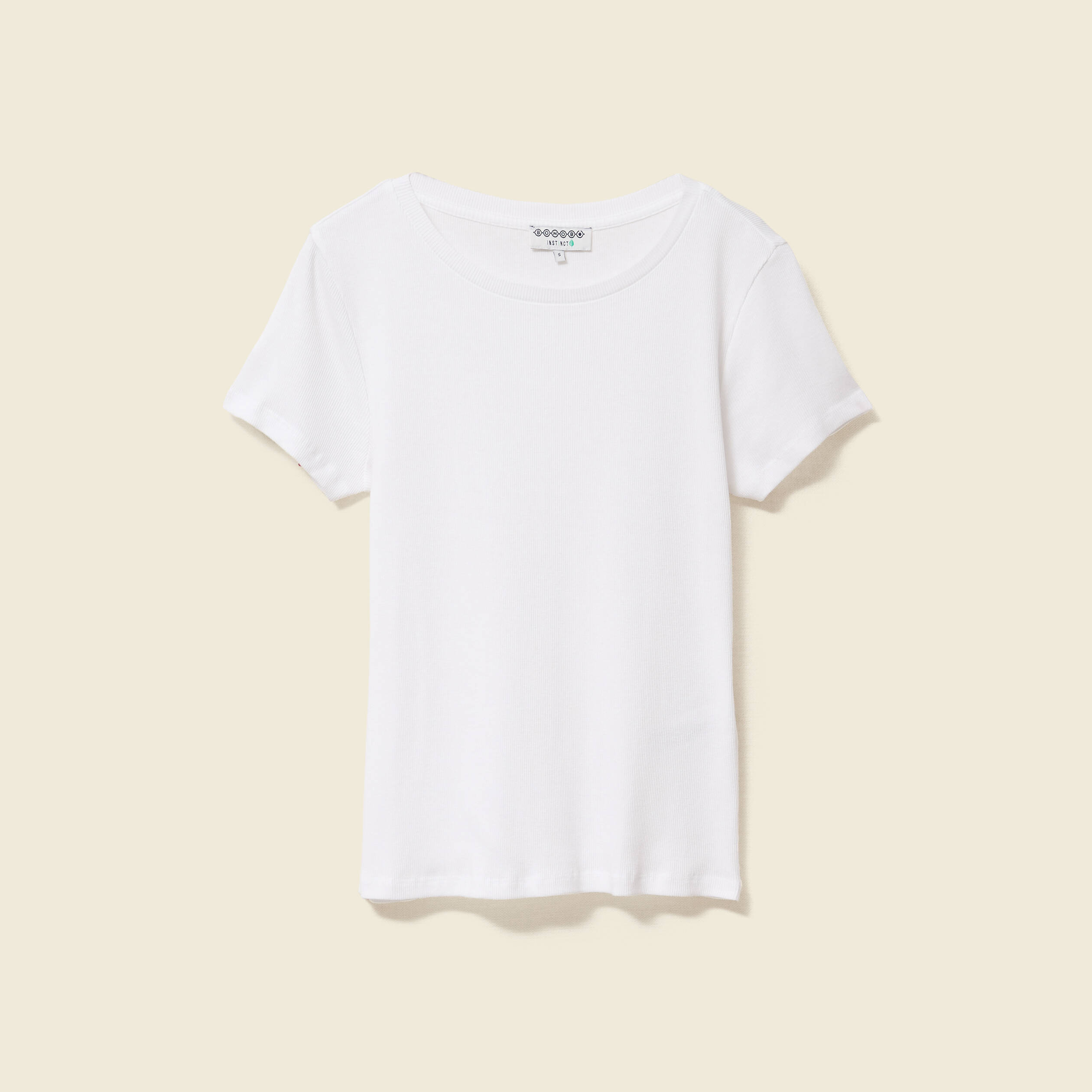t shirt cintre col rond manches courtes blanc femme T-shirt cintré col rond manches courtes blanc femme