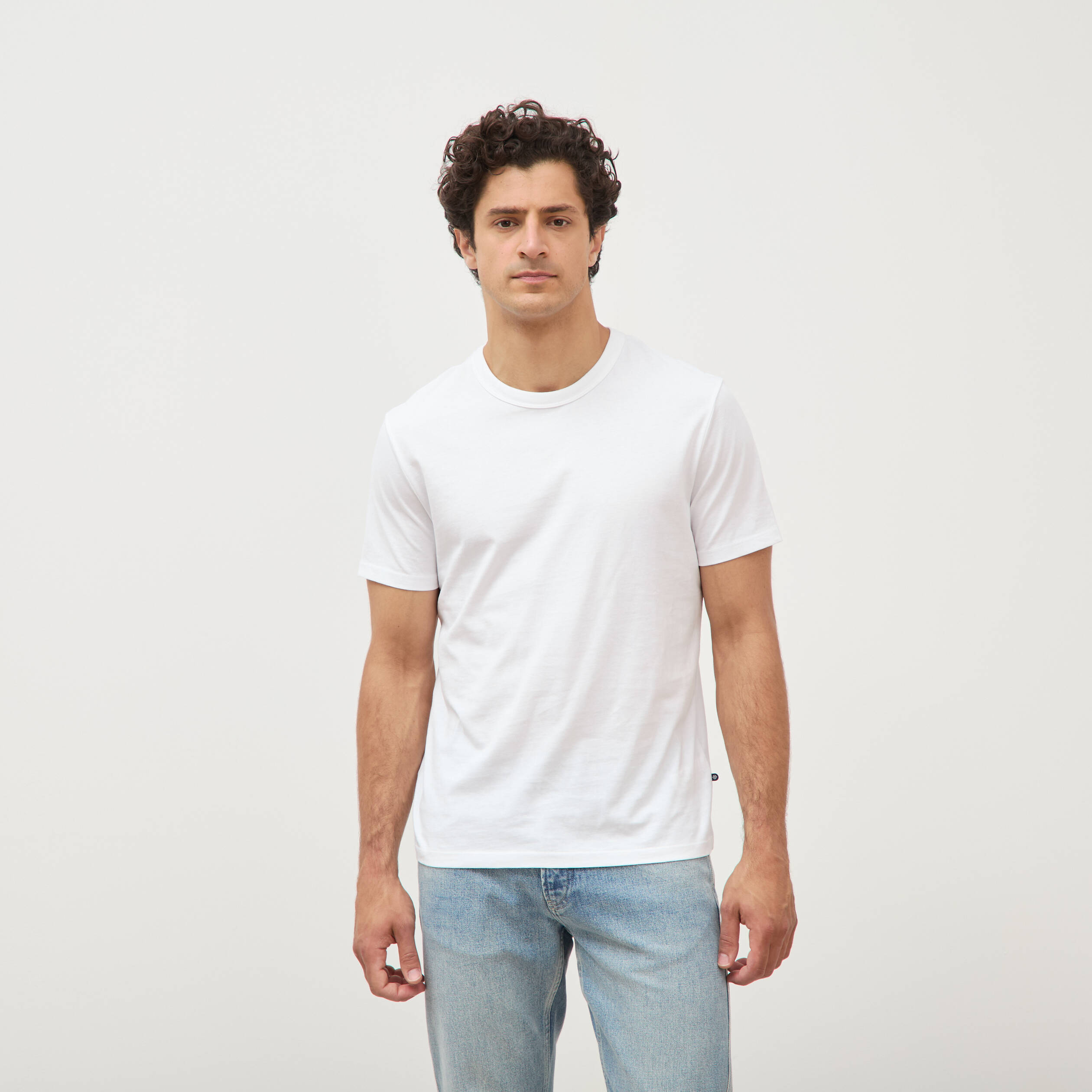 T-shirt en coton manches courtes blanc homme