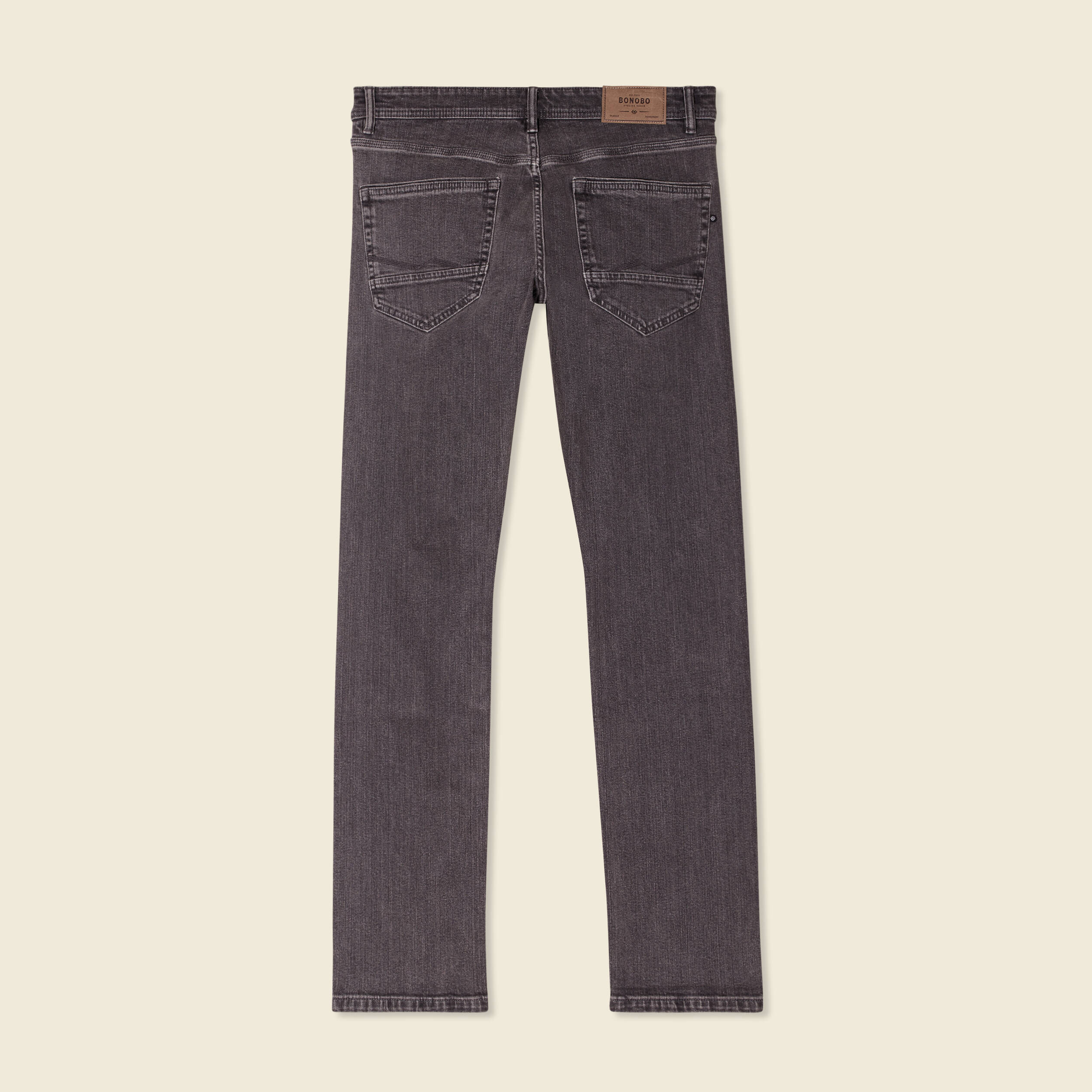 Jeans straight 5 poches denim gris homme