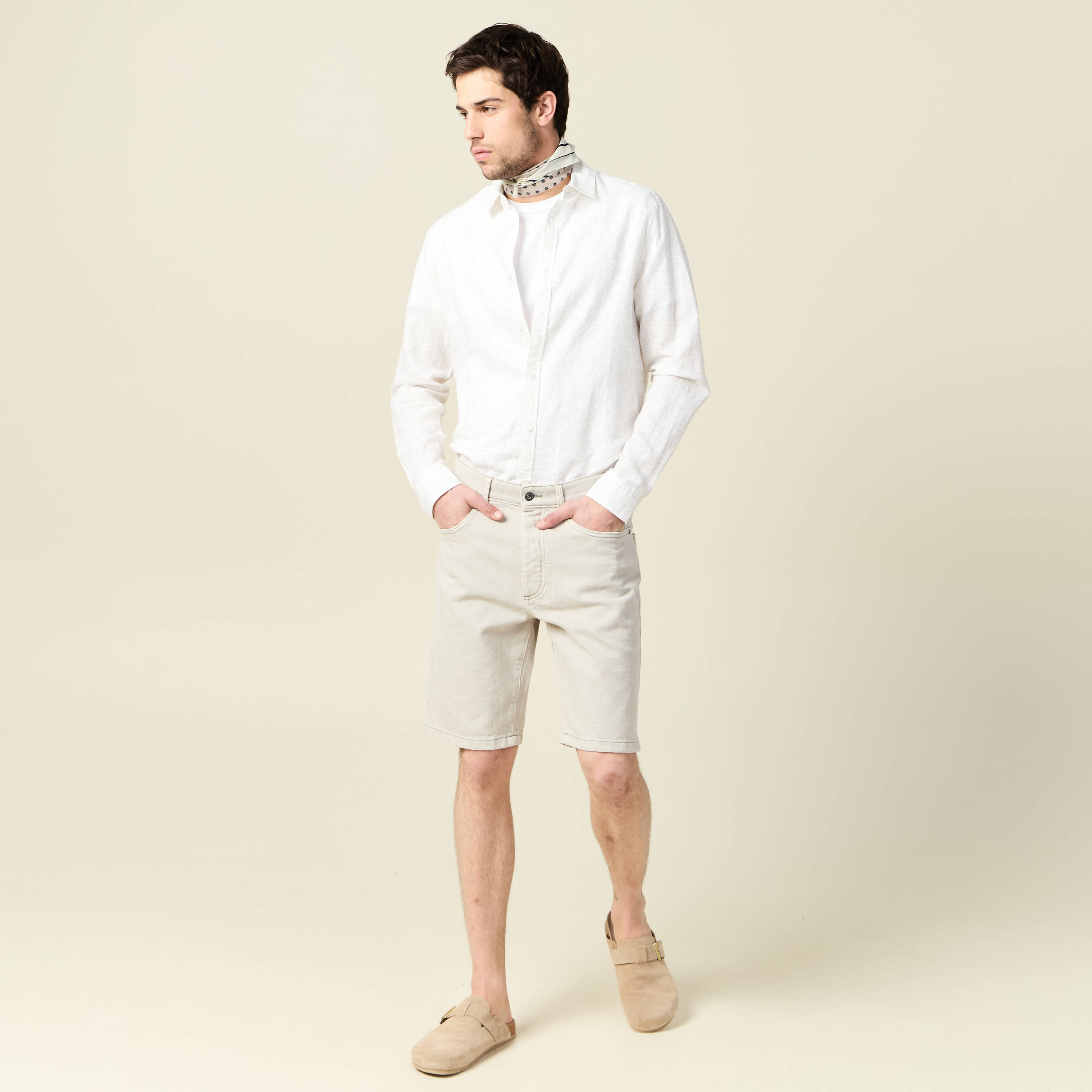Chemise manches longues blanc homme