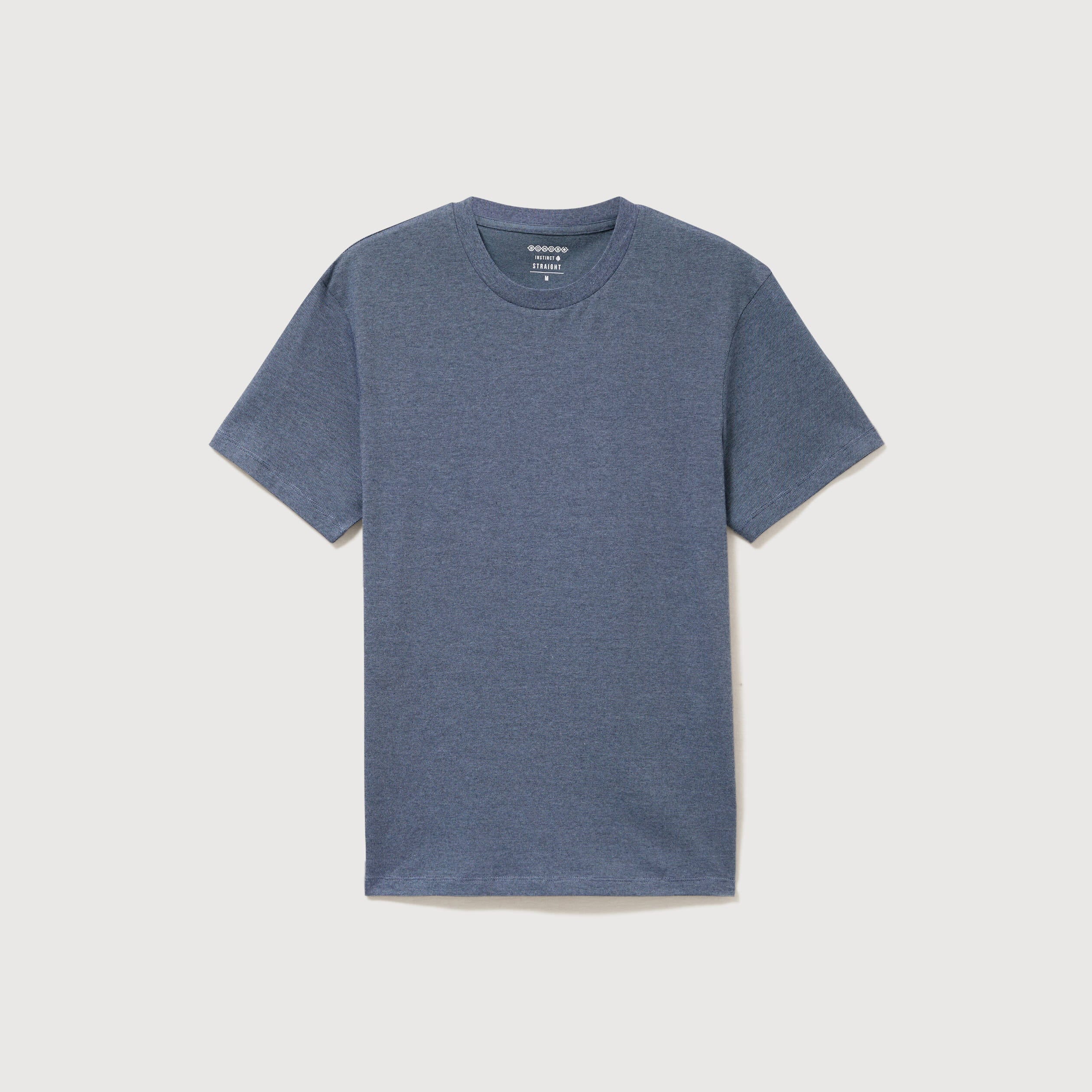 T-shirt cintr&eacute; col rond manches courtes bleu gris homme