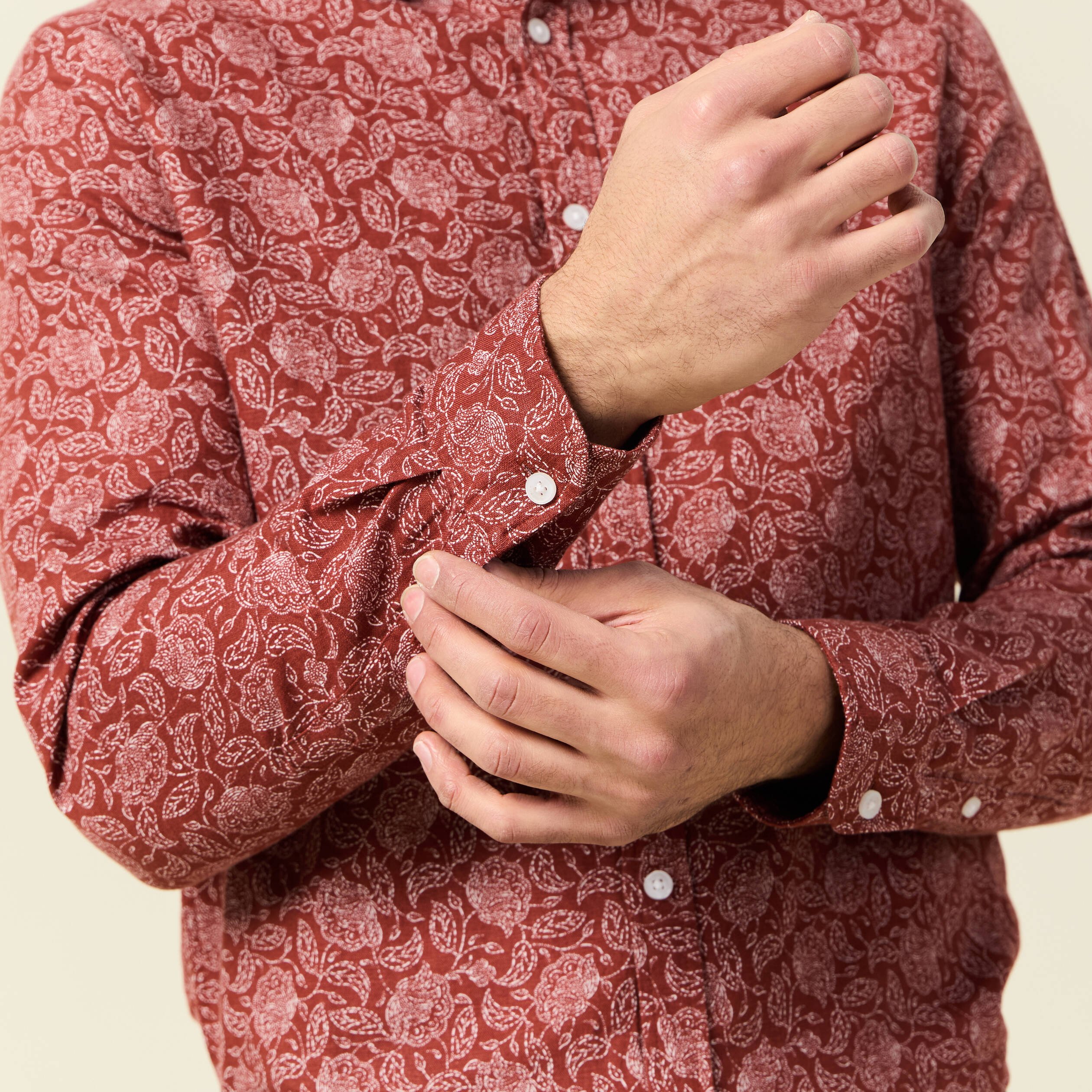 chemise manches longues marron homme Chemise manches longues marron homme